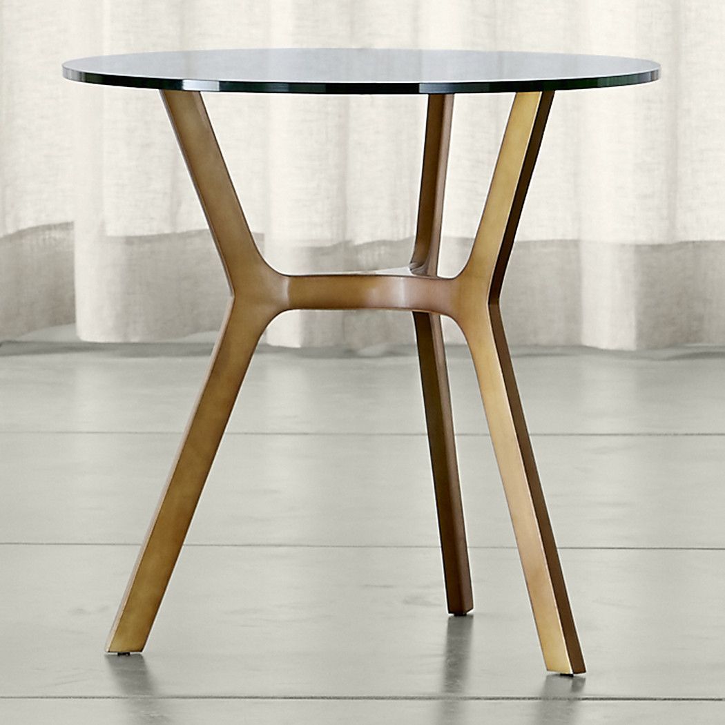 Elke Glass End Table With Brass Base | Family Room #6 | Table, Glass Intended For Elke Glass Console Tables With Polished Aluminum Base (Photo 2 of 30)