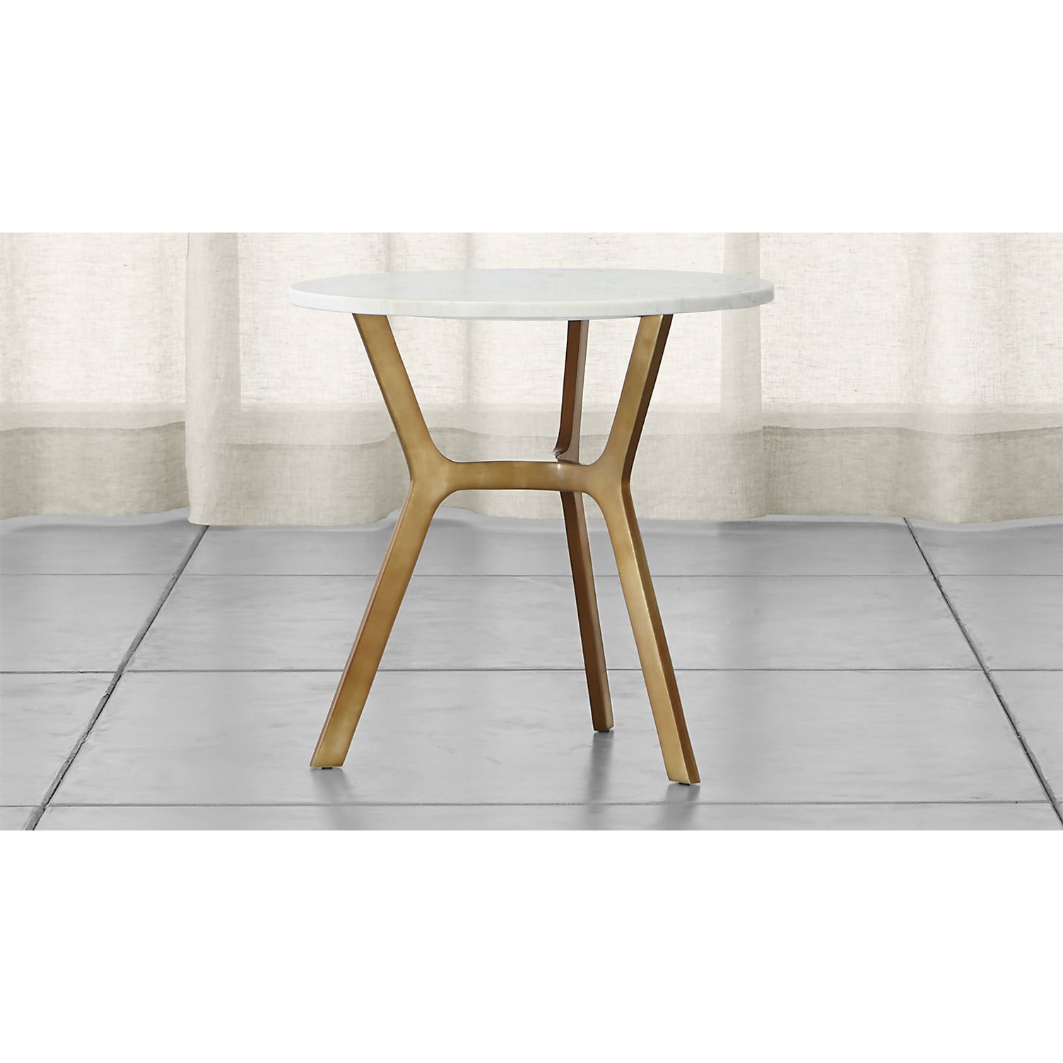 Elke Round Marble End Table With Brass Base | Living Room With Regard To Elke Glass Console Tables With Brass Base (Photo 4 of 30)
