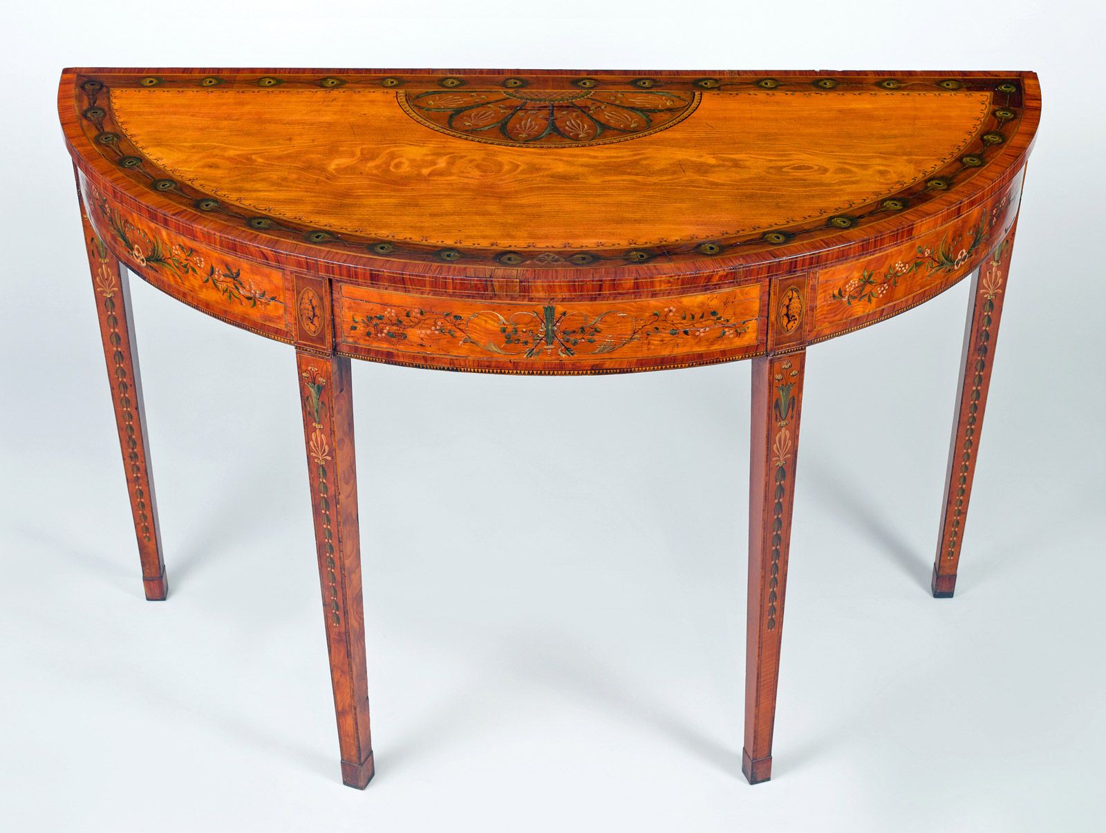 George Iii Inlaid Satinwood D Shaped Console Table Throughout Orange Inlay Console Tables (View 2 of 30)