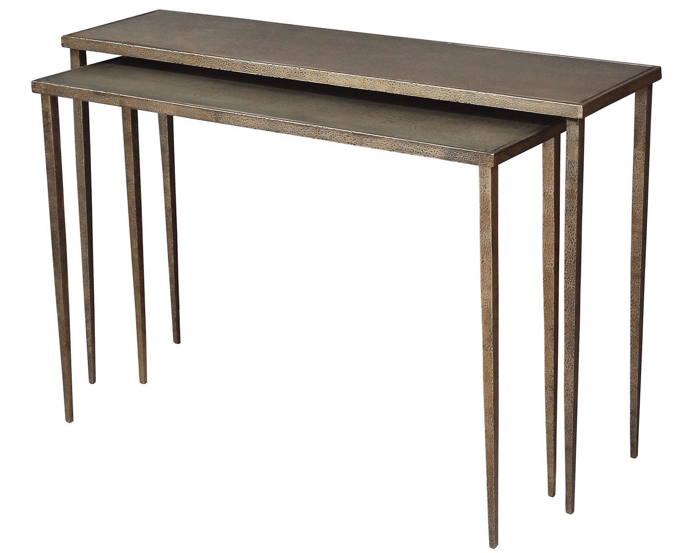 Hammered Sheet Metal Console Tables | My Designs | Pinterest Intended For Parsons Concrete Top &amp; Dark Steel Base 48x16 Console Tables (View 2 of 30)