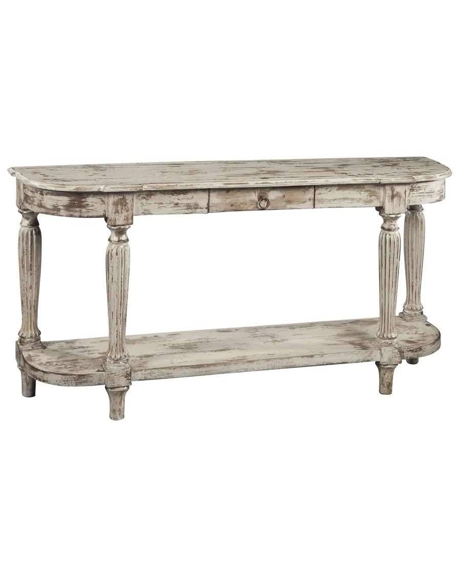 Hekman Antique Heavily Distressed White Console Table | Decorating Within Antique White Distressed Console Tables (View 16 of 30)