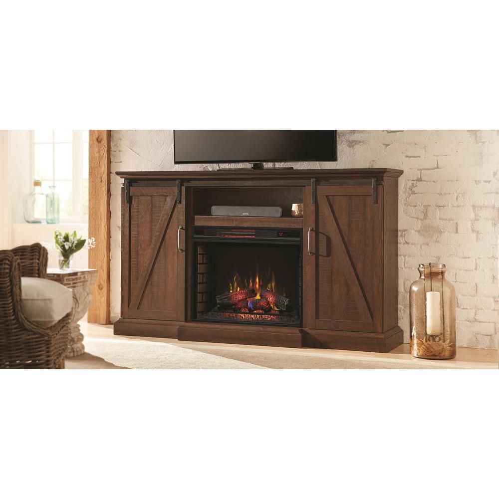 Home Decorators Collection Grafton 46 In. Tv Stand Infrared Electric Within Wyatt 68 Inch Tv Stands (Photo 7 of 30)