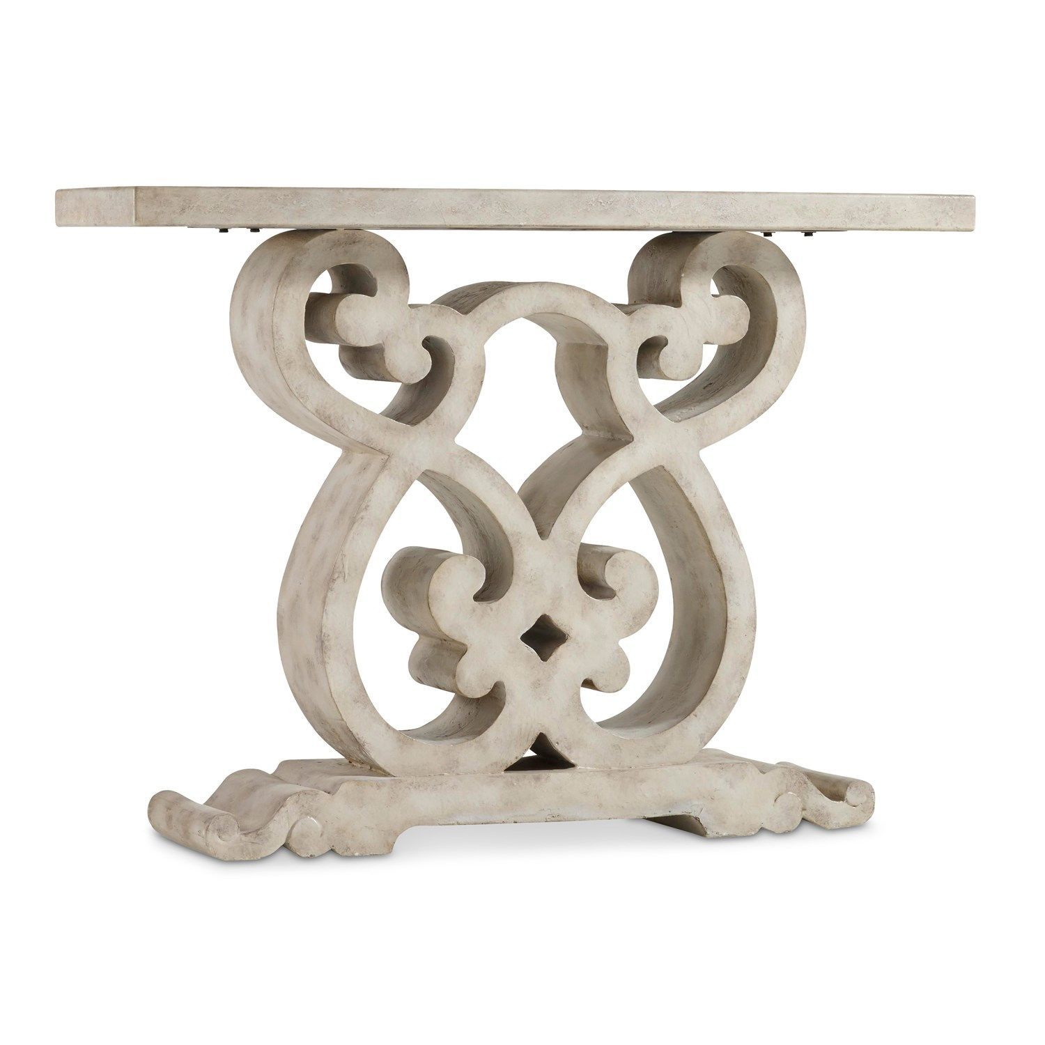 Hooker Furniture 5312 85001 Scroll Console Table In White/cream With Remi Console Tables (View 29 of 30)