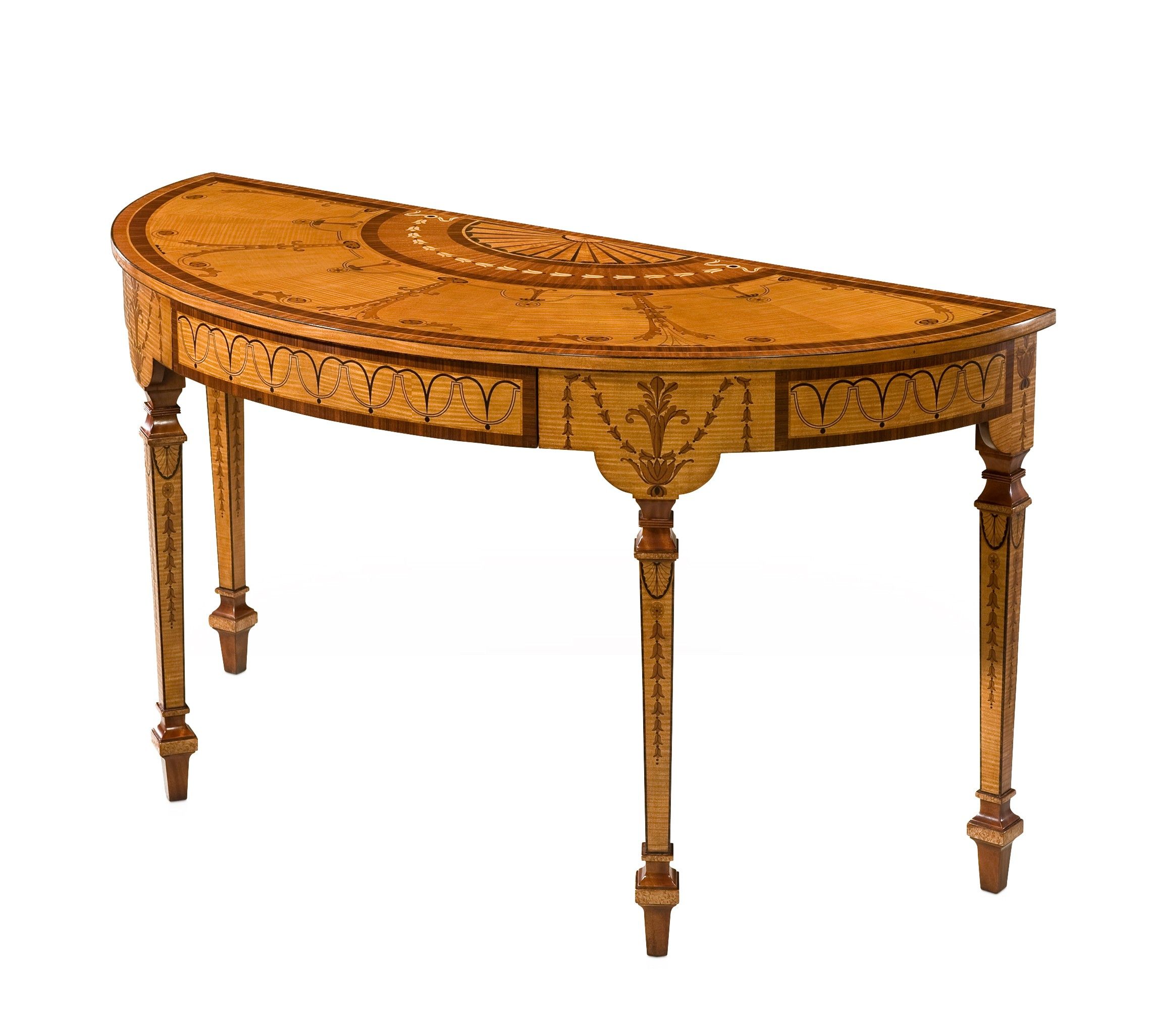 Inlaid Demi Lune Console Table | Pavilion Broadway Pertaining To Orange Inlay Console Tables (View 19 of 30)