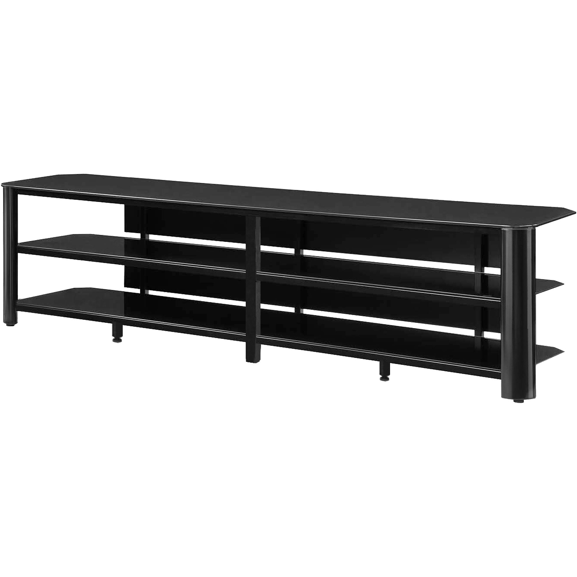 Innovex Oxford Glass Black Tv Stand For Tvs Up To 83" – Walmart In Oxford 84 Inch Tv Stands (View 5 of 30)
