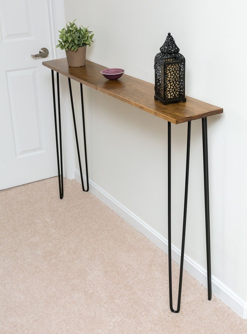 Leftover Pine Diy Hairpin Leg Console Table | Furniture Diy Intended For Yukon Natural Console Tables (View 7 of 30)