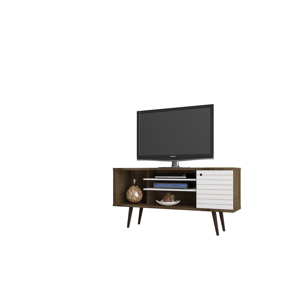 Liberty 53.14" Mid Century – Modern Tv Stand With 5 Shelves And 1 Inside Rowan 74 Inch Tv Stands (Photo 9 of 30)