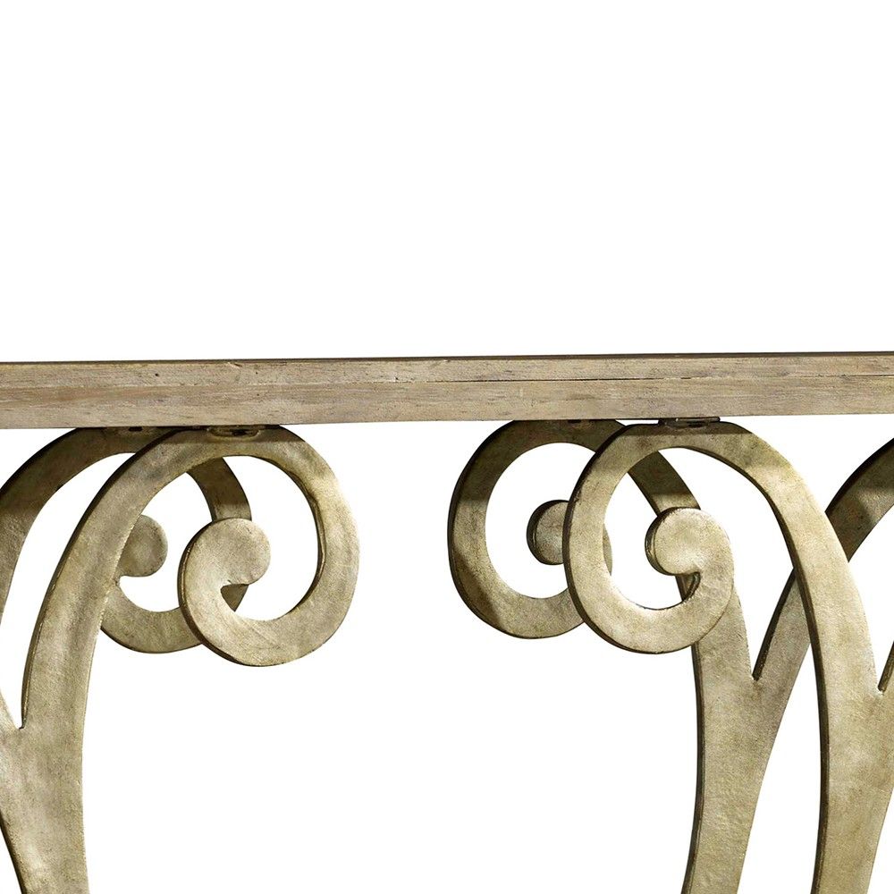 Melange Remi Wood & Cast Iron Console In Champagne | Humble Abode With Regard To Remi Console Tables (Photo 25 of 30)