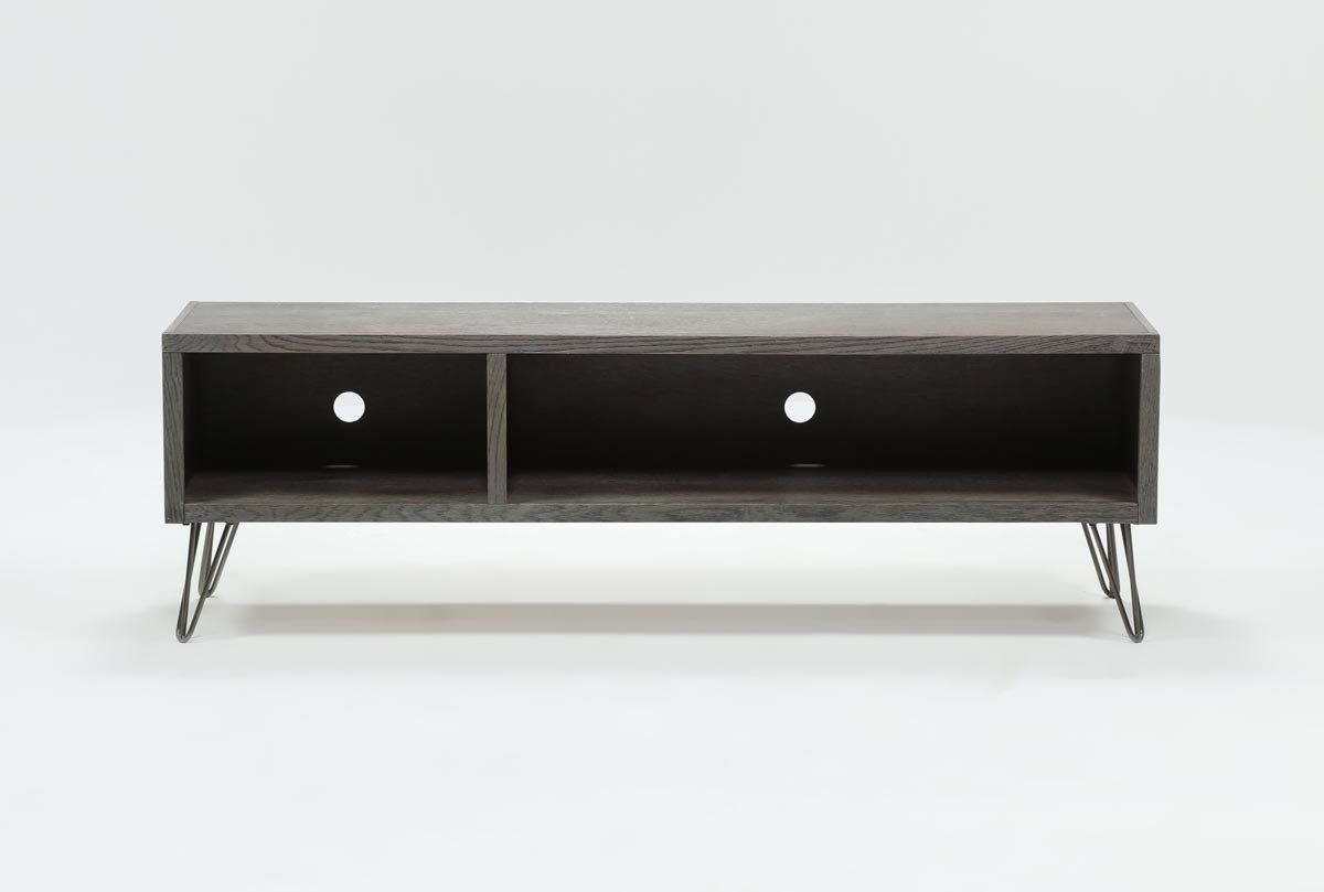 Melrose Titanium 65 Inch Lowboy Tv Stand | Living Spaces Pertaining To Vista 60 Inch Tv Stands (Photo 27 of 30)