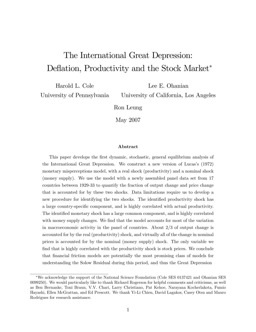 Pdf) The International Great Depression: De‡ation, Productivity And For Casey Umber 66 Inch Tv Stands (View 21 of 30)
