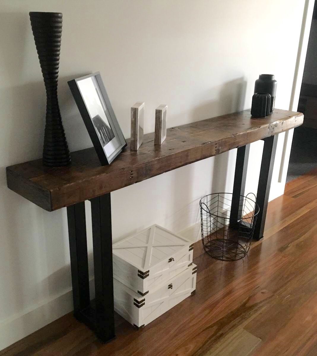 Recycled Solid Oregon Timber Hall Console / Table Made Within Yukon Natural Console Tables (Photo 27 of 30)