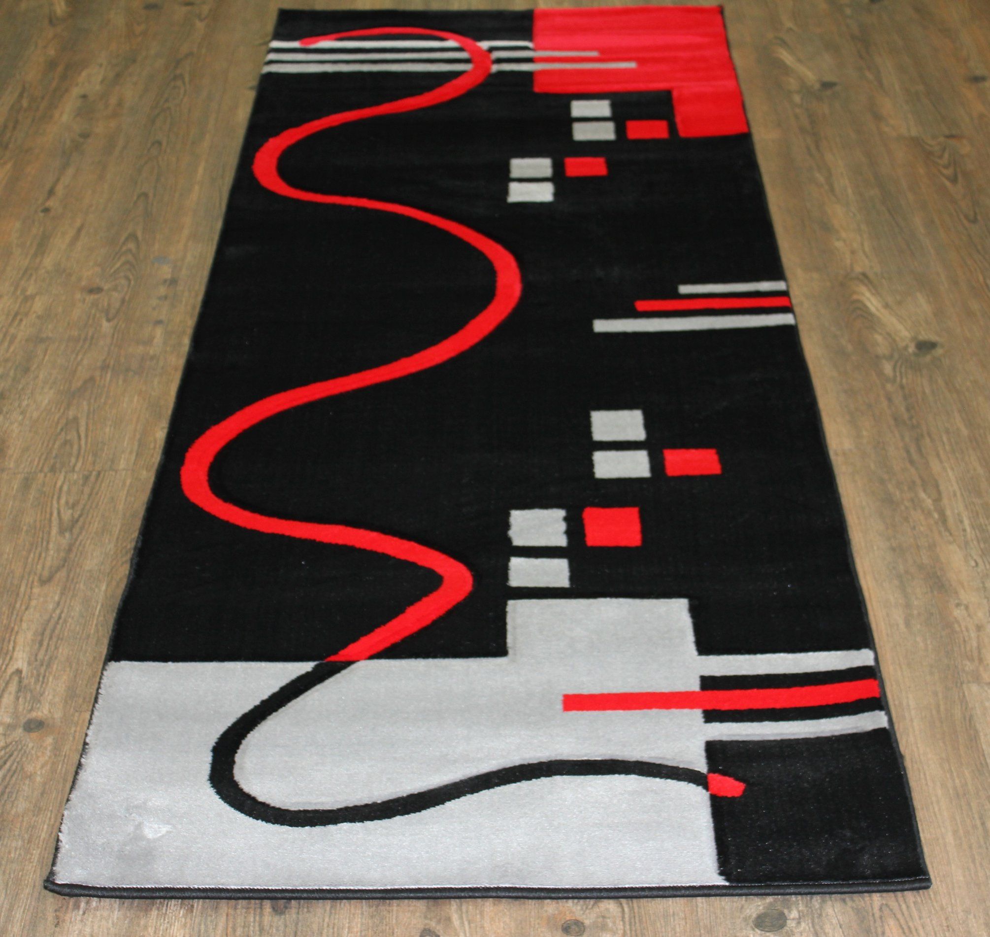 Rug Factory Plus Geo Black/red Area Rug | Wayfair With Regard To Scattered Geo Console Tables (Photo 28 of 30)