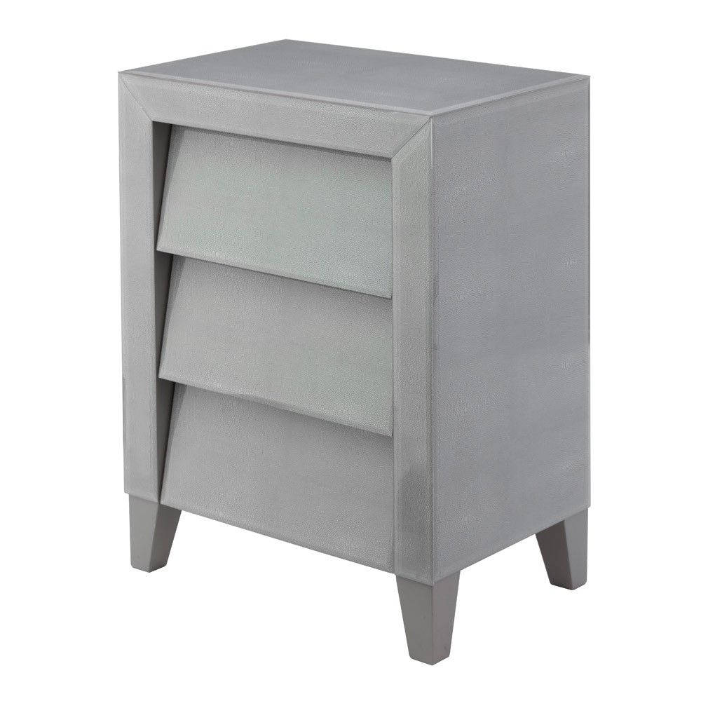 Rv Astley Colby Soft Grey Shagreen Bedside Table In Grey Shagreen Media Console Tables (View 30 of 30)