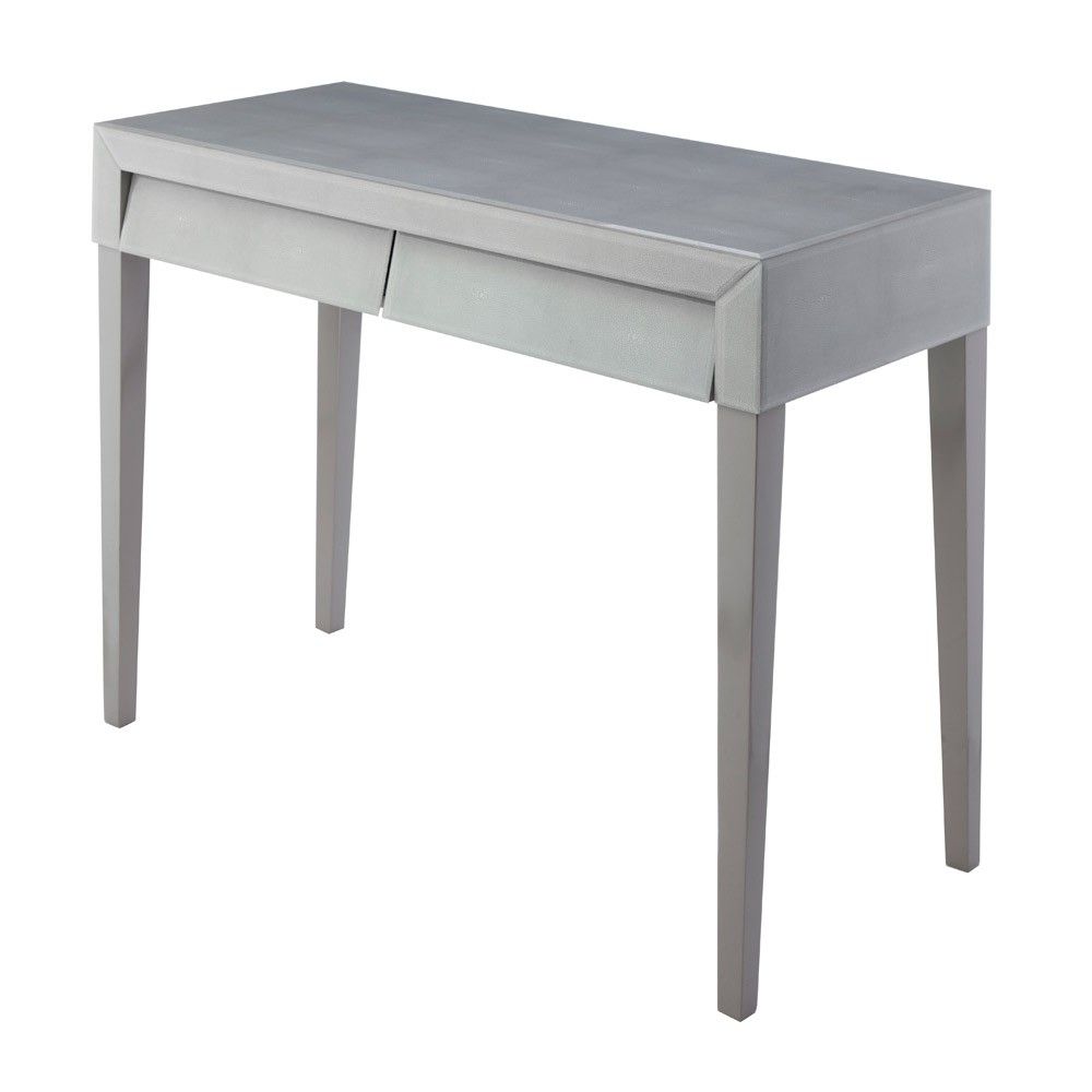 Rv Astley Colby Soft Grey Shagreen Console Table Pertaining To Grey Shagreen Media Console Tables (Photo 11 of 30)