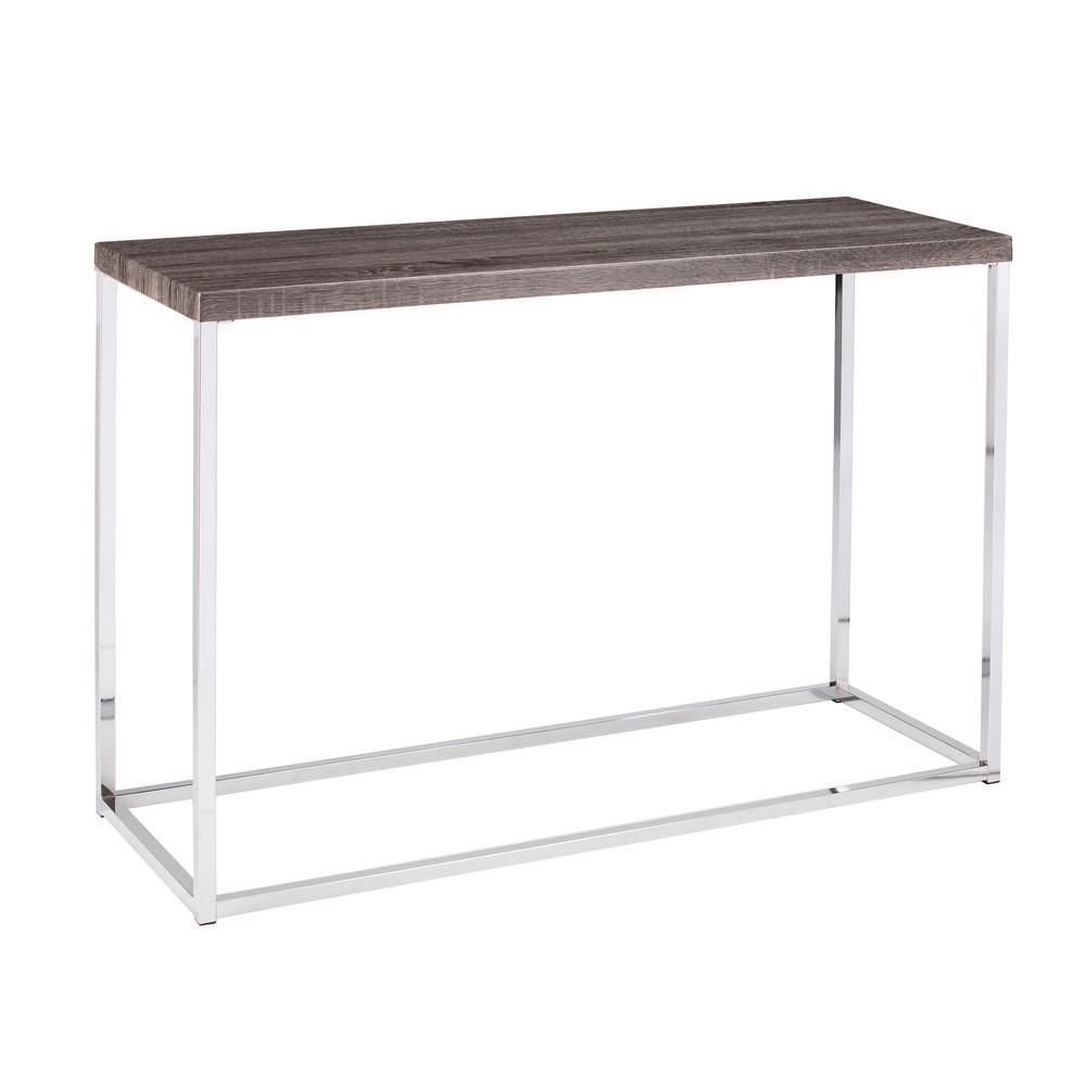 Serena Gray Console Table, Sun Bleached Gray W/grey | Products Throughout Parsons White Marble Top &amp; Dark Steel Base 48x16 Console Tables (View 14 of 30)