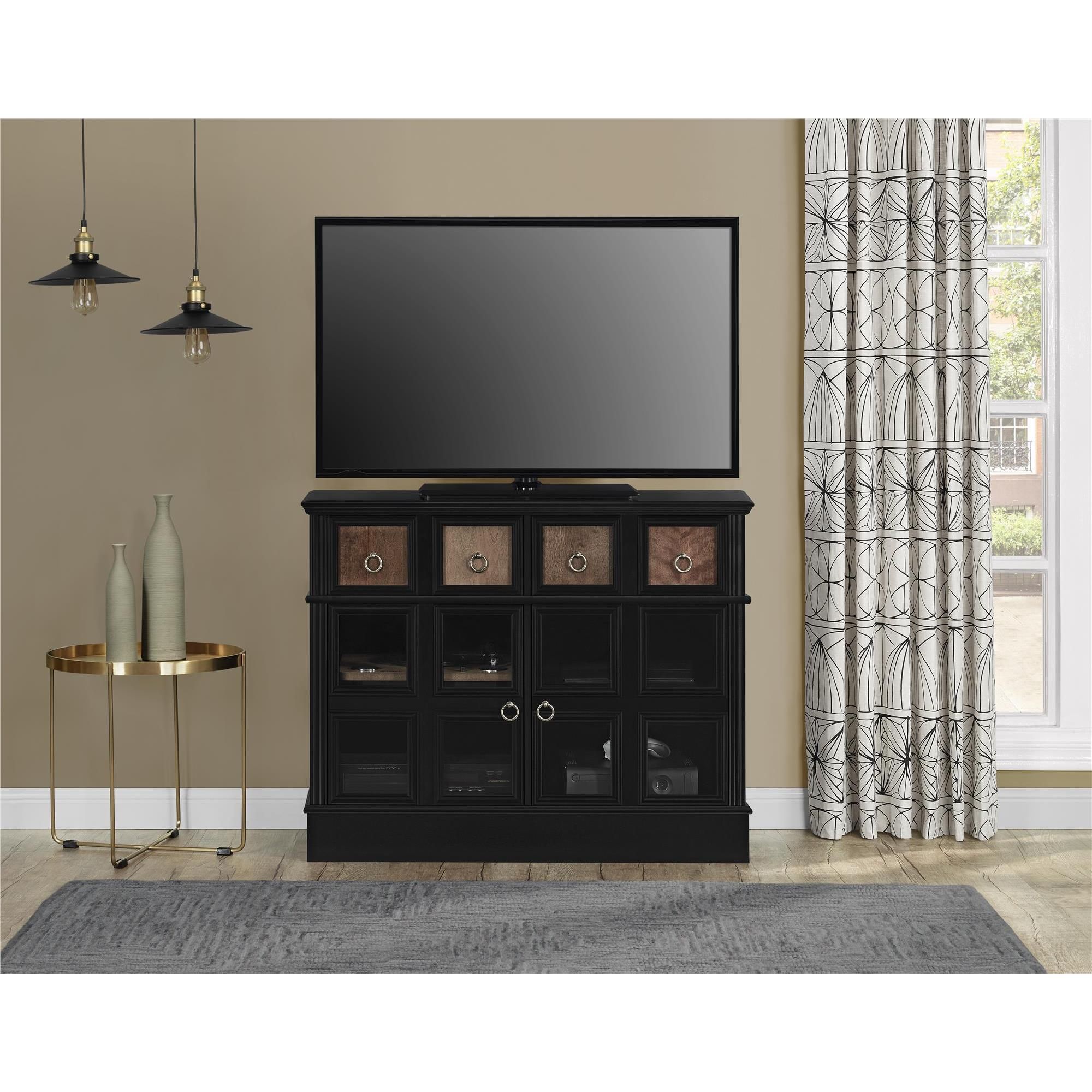 Shop Avenue Greene Wakefield Apothecary 42 Inch Black Tv Console With Wakefield 97 Inch Tv Stands (View 11 of 30)