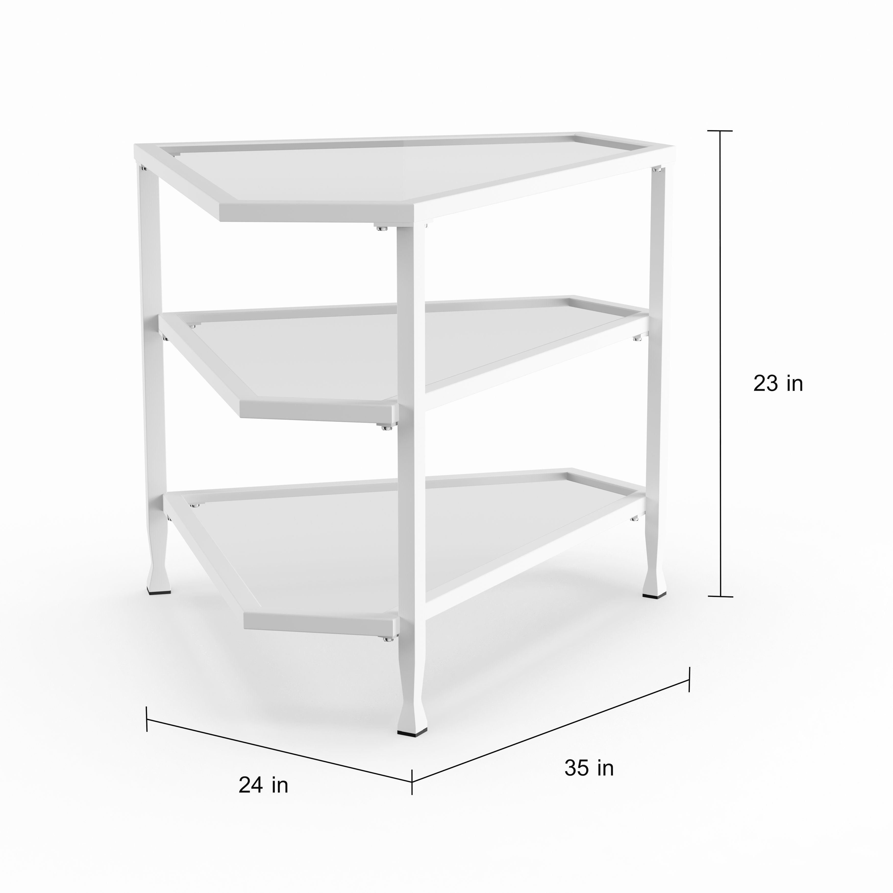 Shop Carbon Loft Glenn White Metal/ Glass Corner Tv Stand – Free Pertaining To Kilian Grey 60 Inch Tv Stands (Photo 6 of 30)