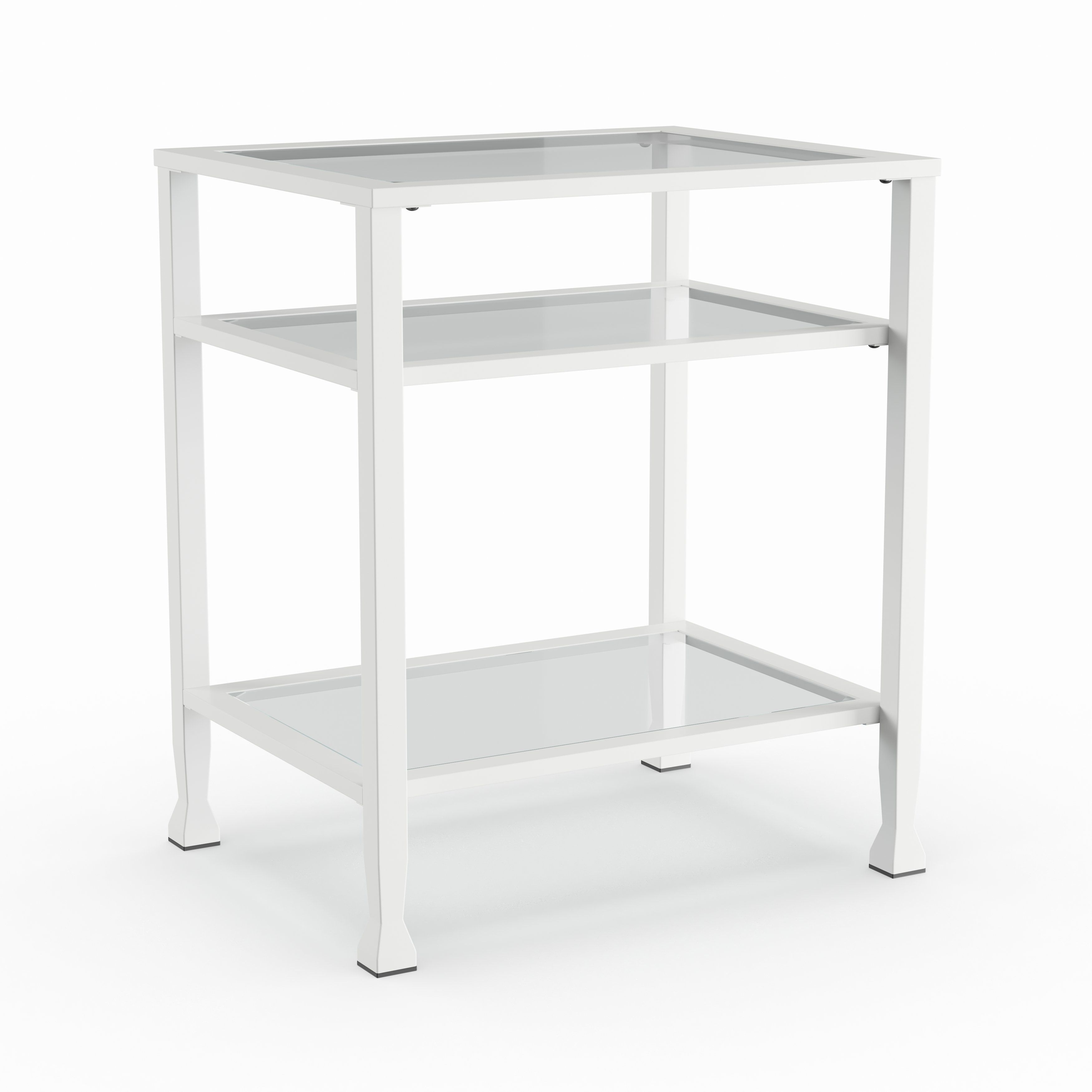 Shop Carbon Loft Glenn White Metal/ Glass End Table – On Sale – Free With Regard To Dixon Black 65 Inch Highboy Tv Stands (Photo 30 of 30)