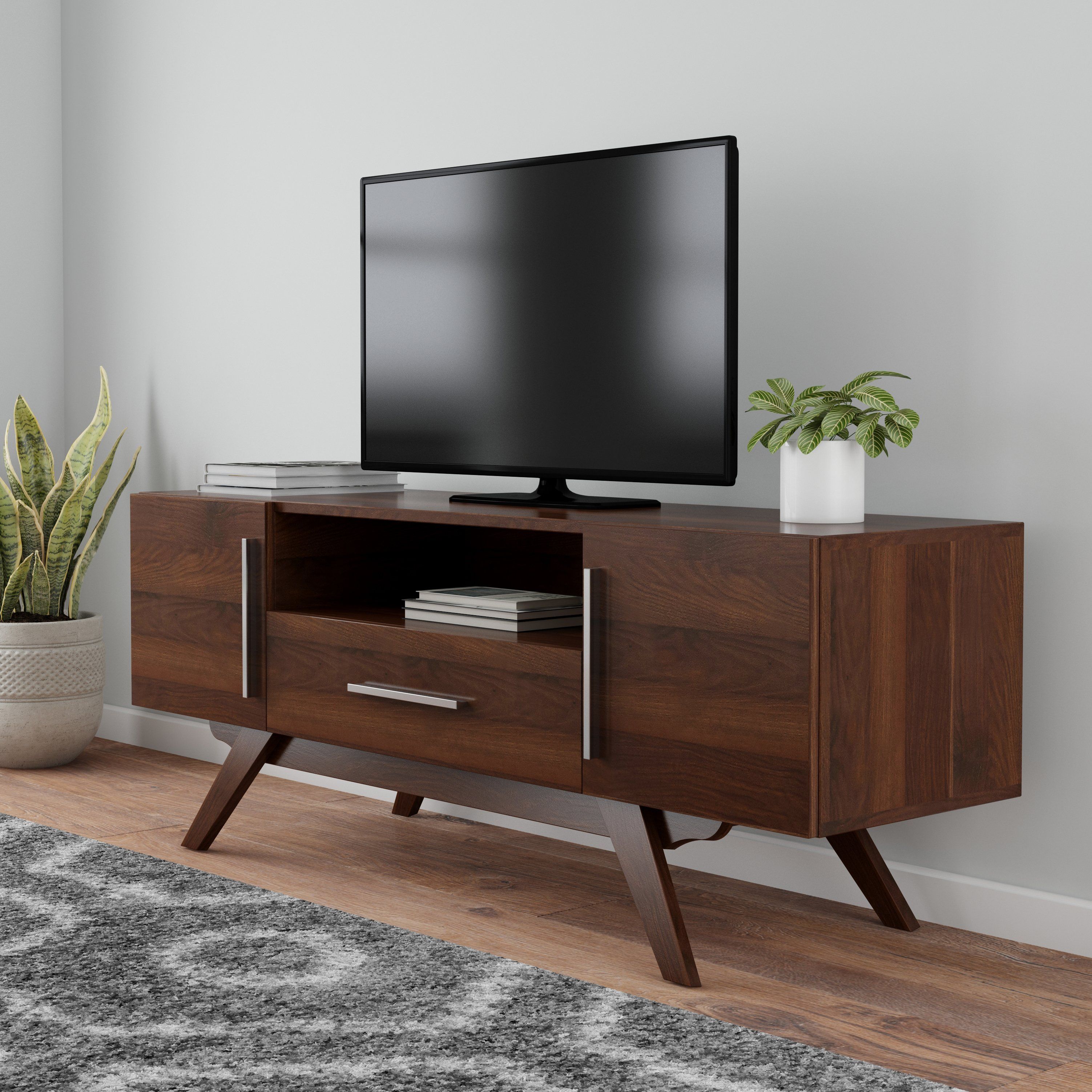 Shop Carson Carrington Arendal Mid Century Tv Stand – Free Shipping For Century Blue 60 Inch Tv Stands (Photo 17 of 30)