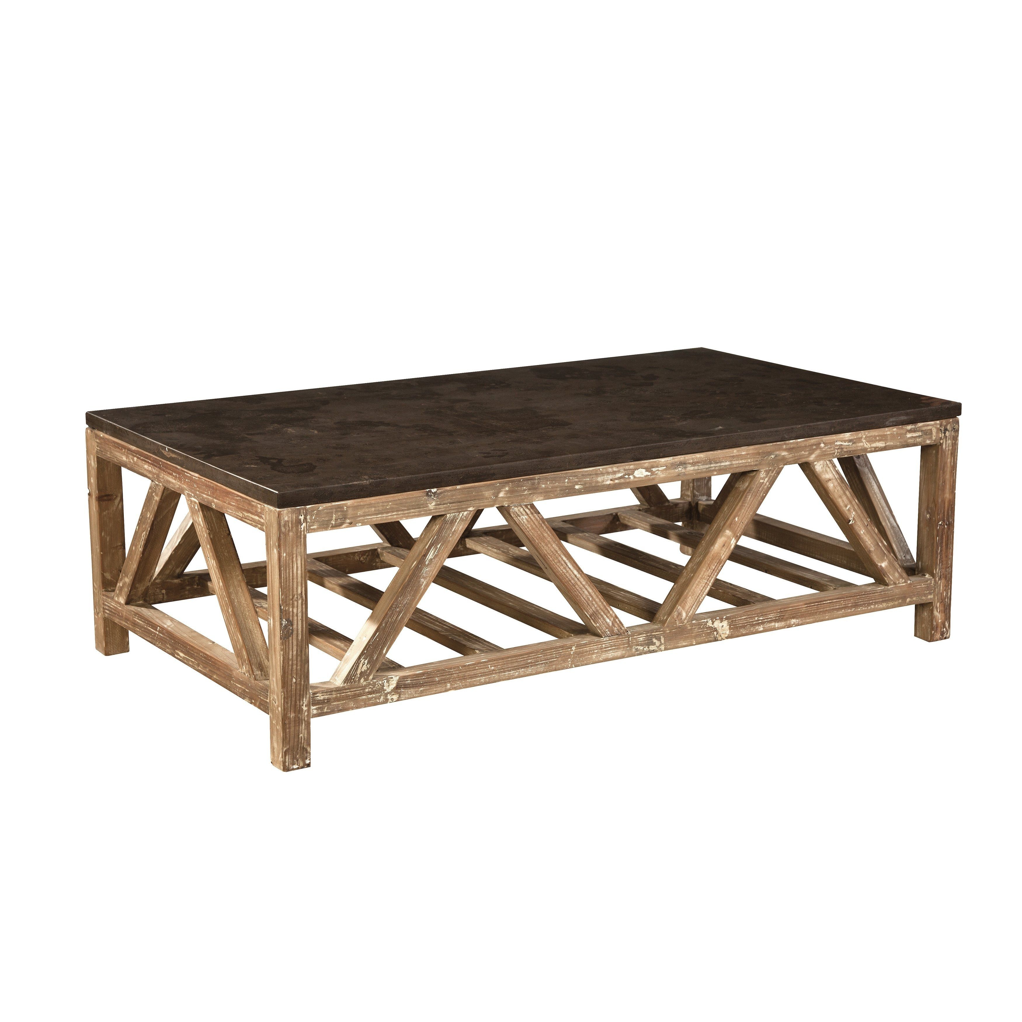 Shop Cyprian Reclaimed Fir And Bluestone Coffee Table – Ships To In Bluestone Console Tables (View 19 of 30)