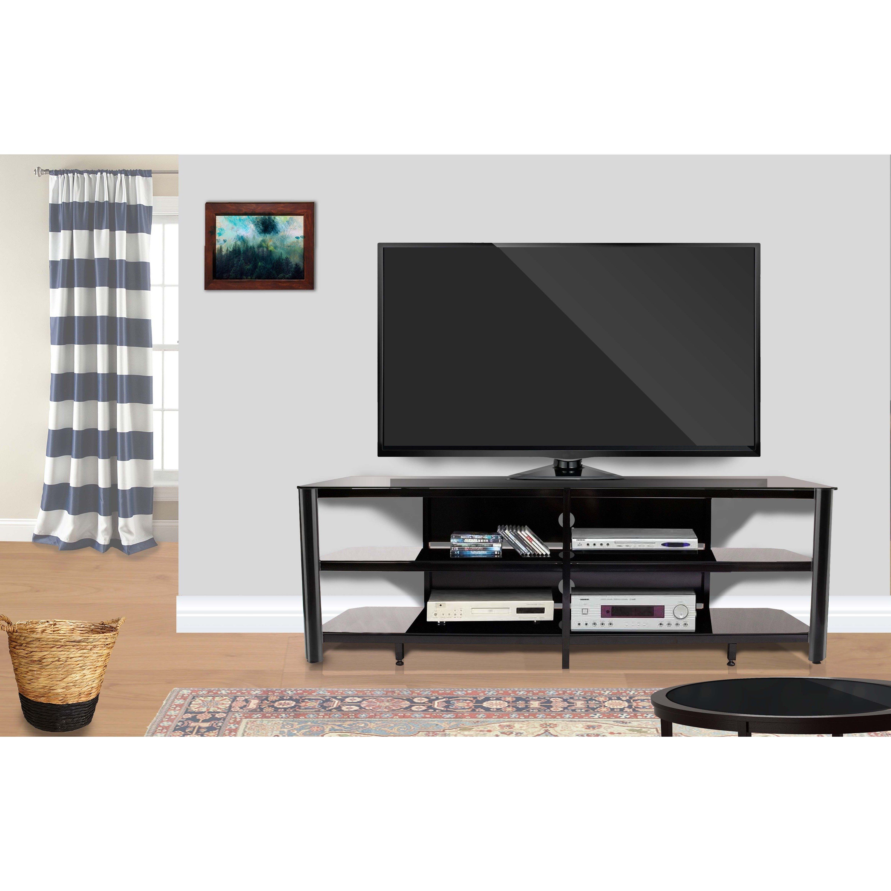 Shop Fold 'n' Snap Oxford 73 Inch Black Innovex Tv Stand – Ships To With Regard To Oxford 60 Inch Tv Stands (Photo 5 of 30)