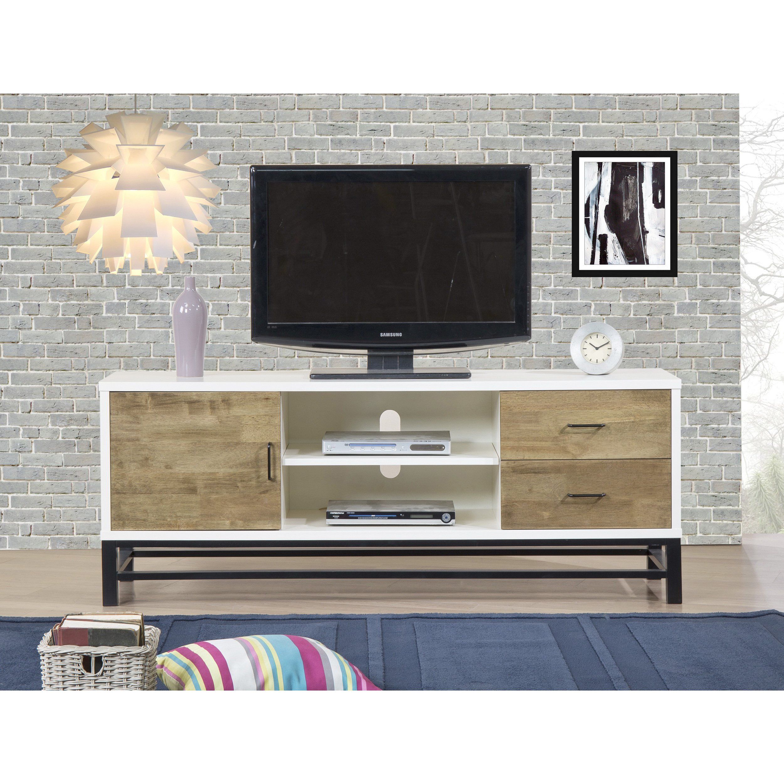 Shop Henna 63 Inch Entertainment Center Console – Free Shipping With Combs 63 Inch Tv Stands (View 3 of 30)