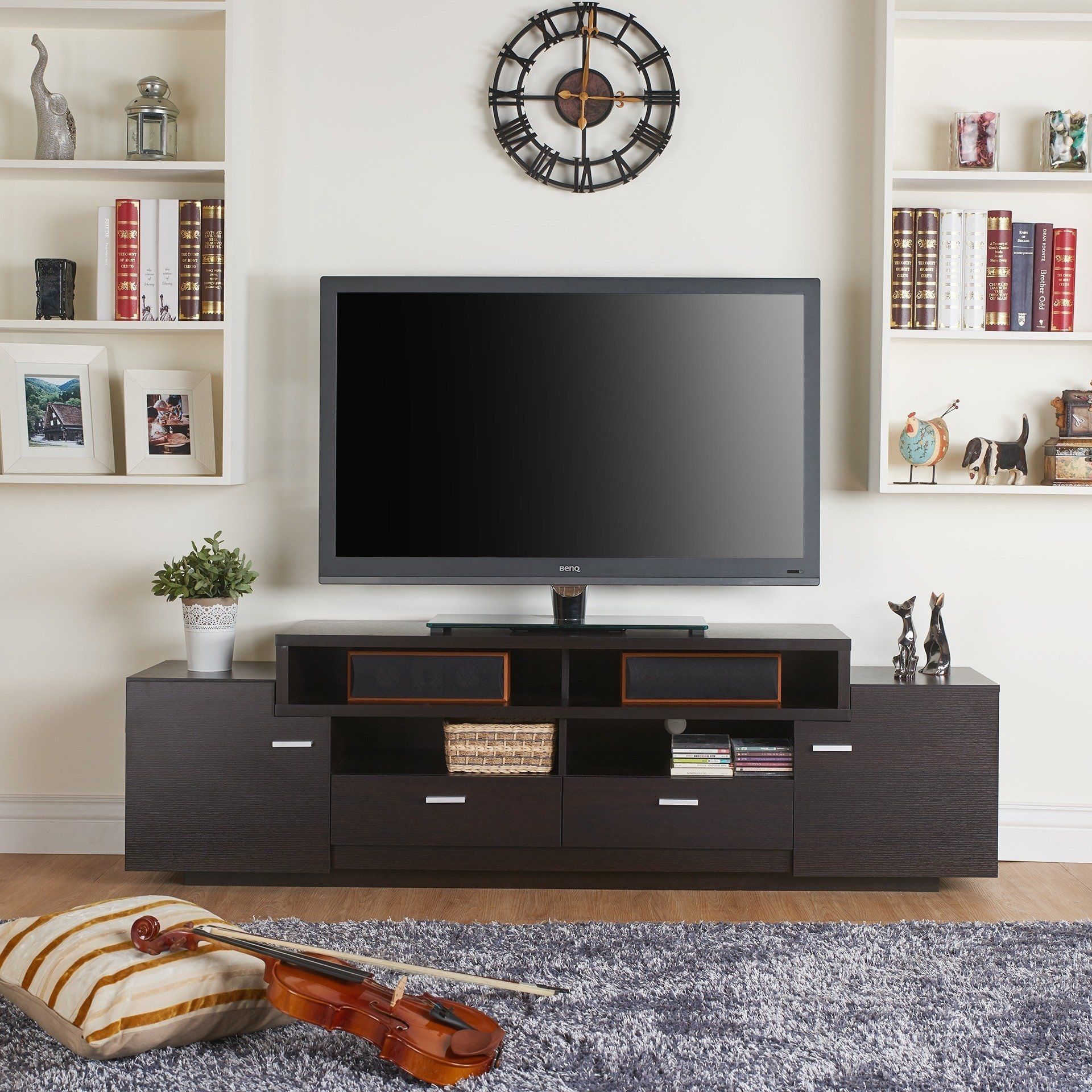 Shop Porch & Den Brickell 72 Inch Modern Tiered Tv Stand – On Sale Within Laurent 70 Inch Tv Stands (Photo 21 of 30)