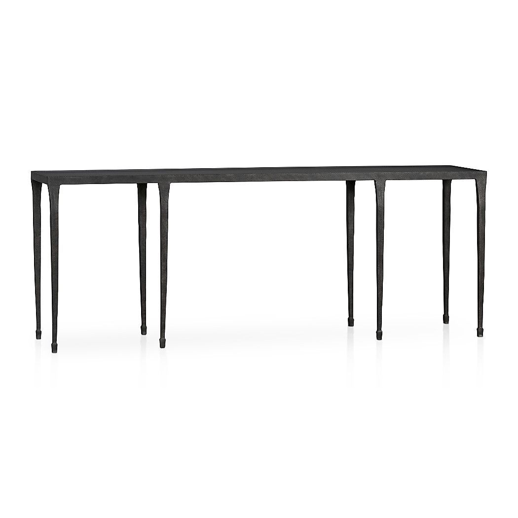 Shop Silviano Long Console Table. Eight Attenuated Tapered Legs Of Intended For Parsons White Marble Top &amp; Elm Base 48x16 Console Tables (Photo 8 of 30)