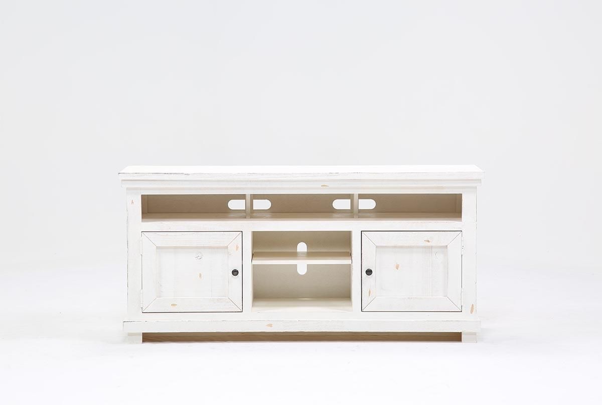 Sinclair White 64 Inch Tv Stand | Living Spaces Inside Sinclair White 68 Inch Tv Stands (View 3 of 30)