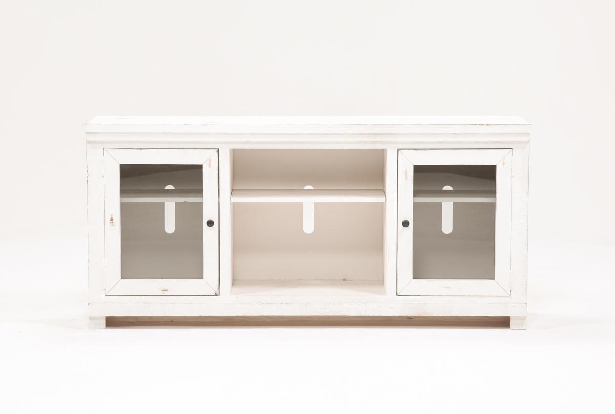 Sinclair White 68 Inch Tv Stand | Living Spaces With Sinclair White 68 Inch Tv Stands (View 2 of 30)