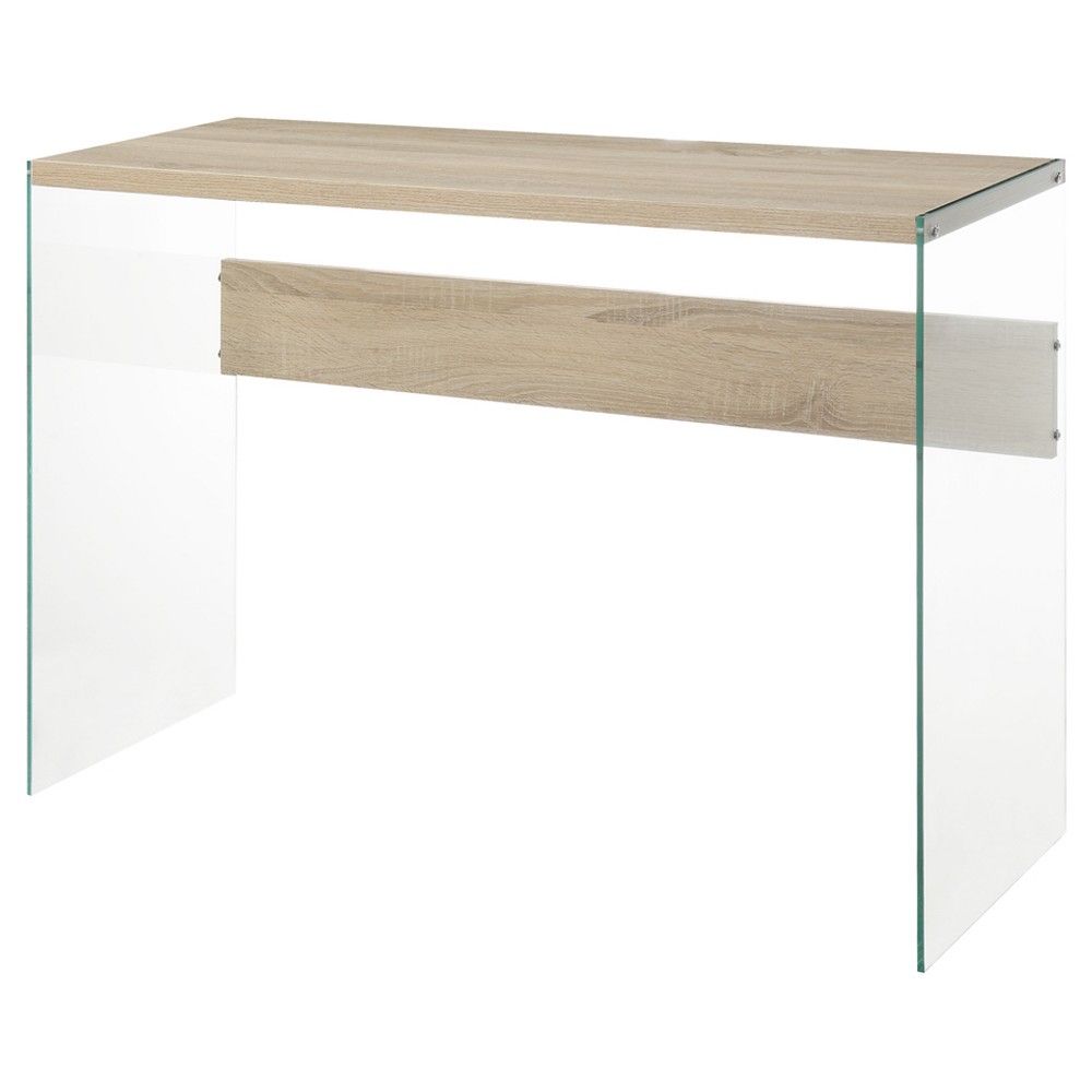 Soho Console Table Oak – Convenience Concepts, White | Products Pertaining To Parsons Travertine Top & Brass Base 48x16 Console Tables (View 22 of 30)