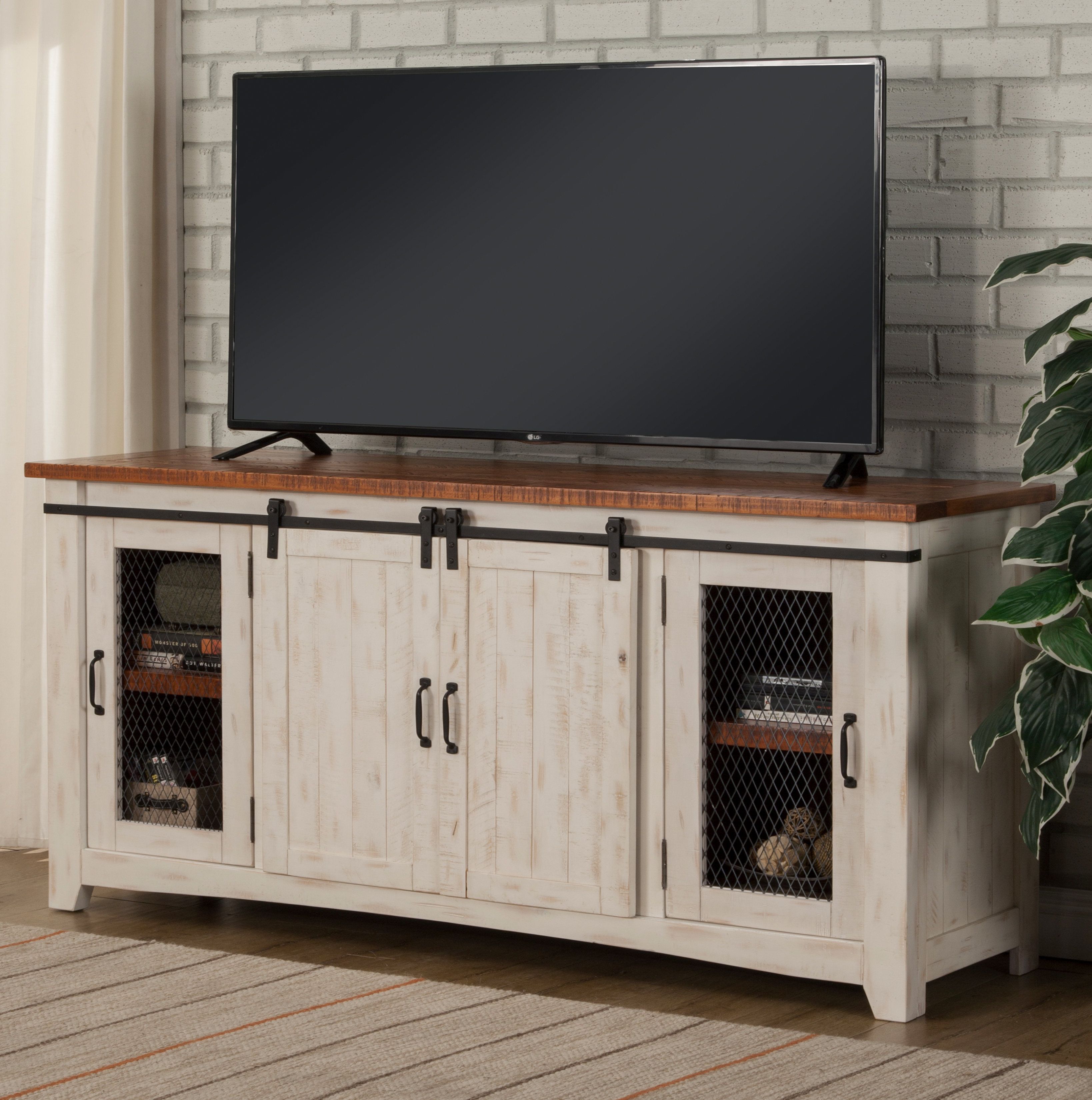 Solid Wood Tv Stand Tv Stands & Entertainment Centers You'll Love Intended For Edwin Grey 64 Inch Tv Stands (Photo 12 of 30)