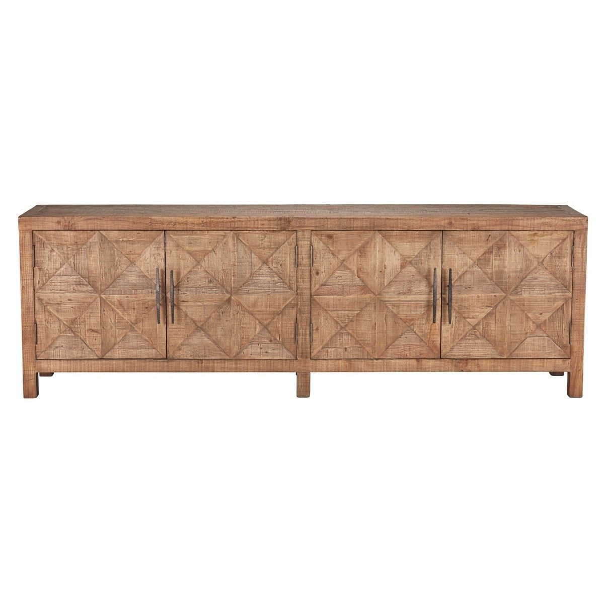 Spanish Farmhouse Reclaimed Wood 4 Door Sideboard 103" | Storage Within Jacen 78 Inch Tv Stands (View 9 of 30)