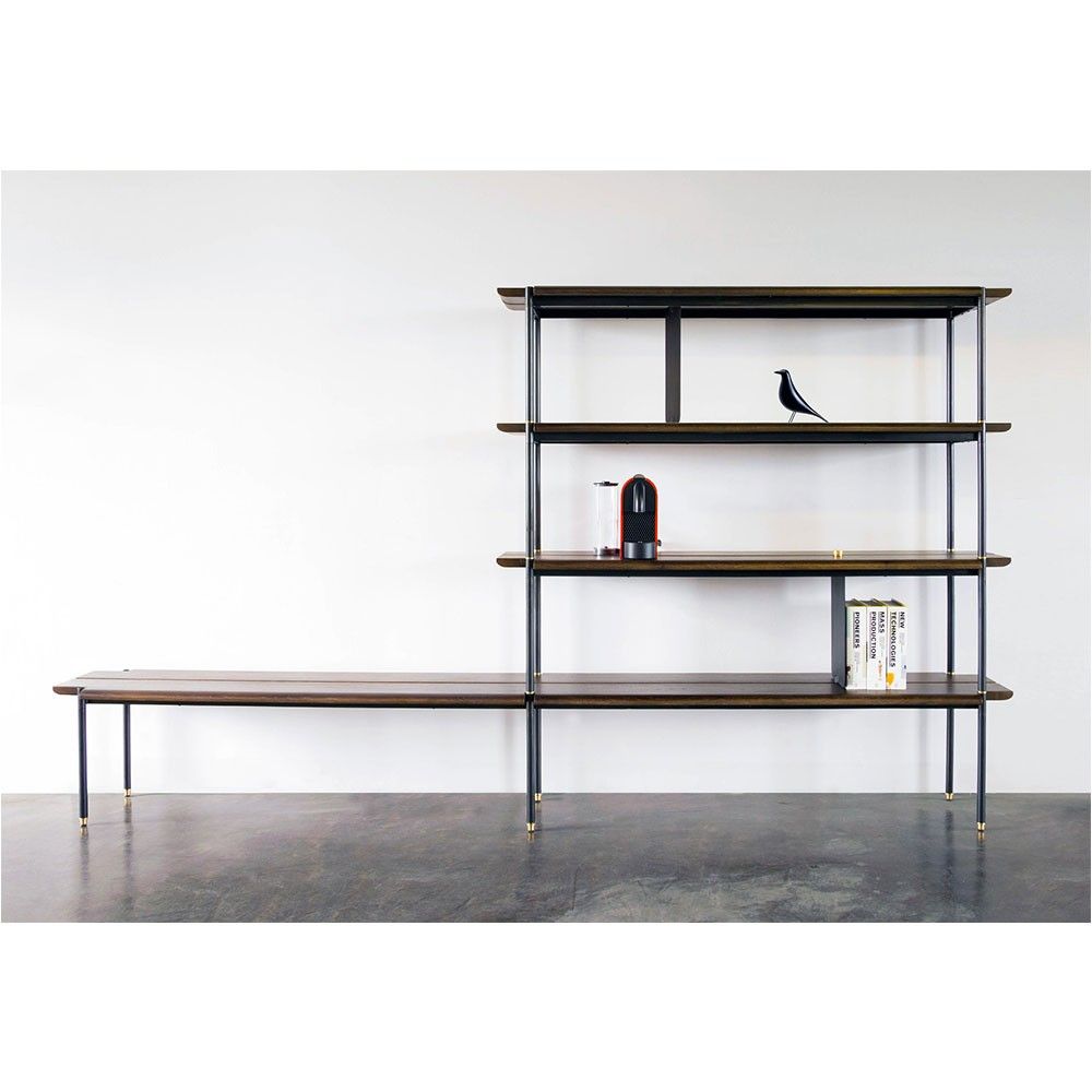 Stacking Bench – Fumed Oak | Nuevo District Eight Hgda609 With Regard To Oak & Brass Stacking Media Console Tables (Photo 3 of 30)