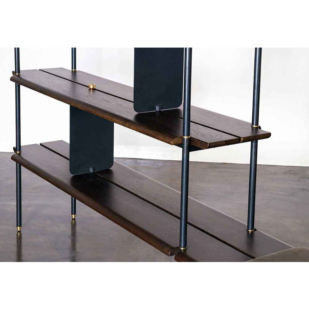 Stacking Bench – Smoked Oak | Nuevo District Eight Hgda567 Pertaining To Oak & Brass Stacking Media Console Tables (Photo 4 of 30)