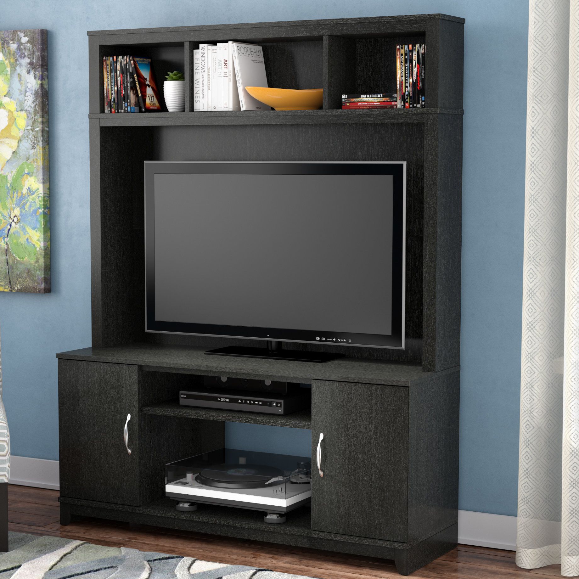Tv Stands With Hutch You'll Love | Wayfair Within Kilian Grey 49 Inch Tv Stands (View 1 of 30)