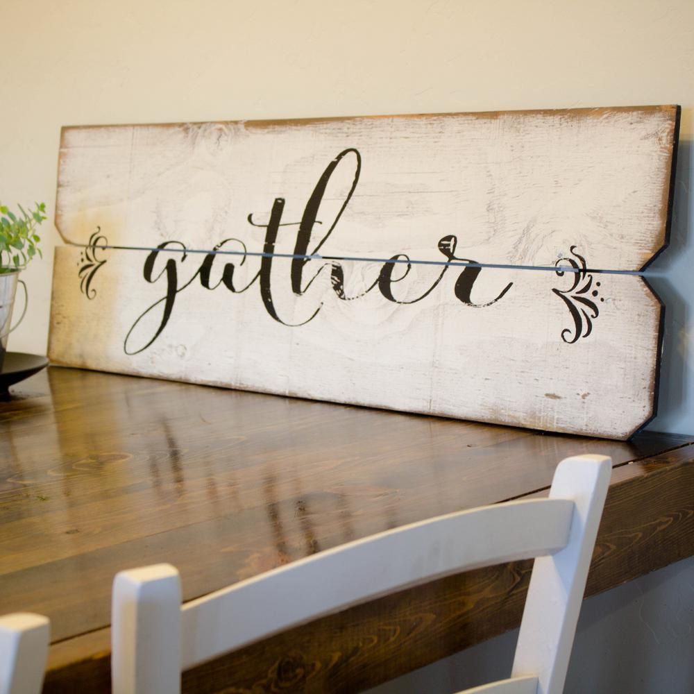 12 In. X 36 In. "gather"boulder Innovations Printed Wall Art With Casual Country Eat Here Retro Wall Decor (Photo 9 of 30)