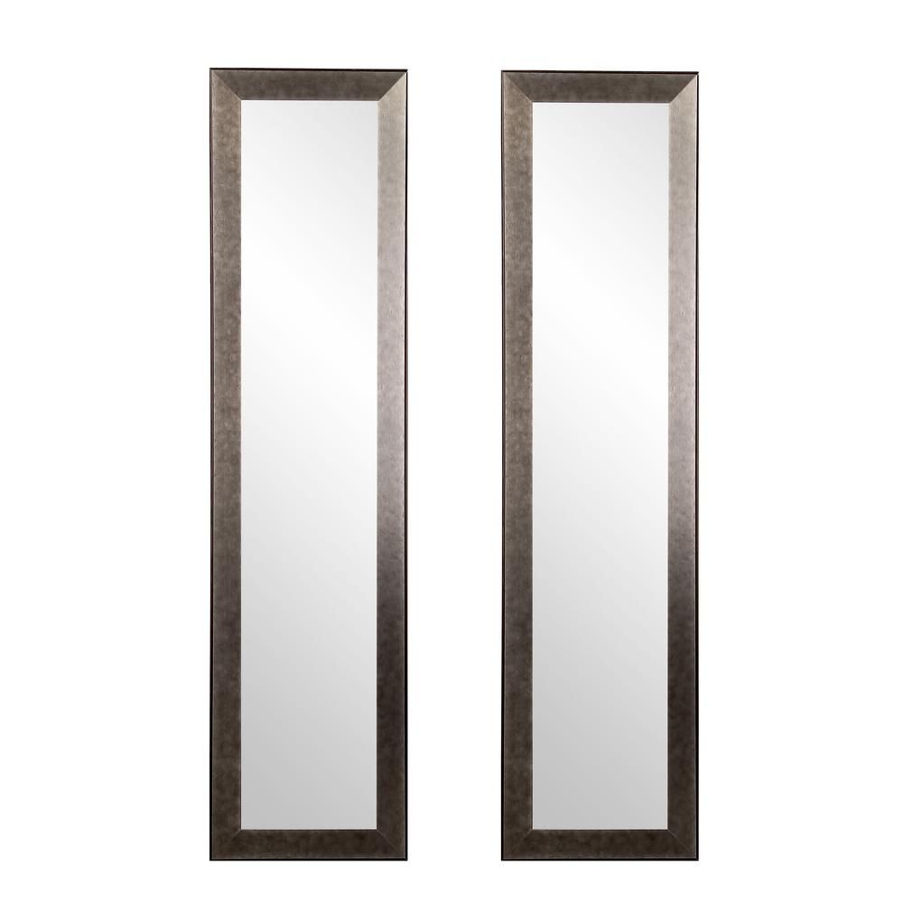 15.5 In. X 70.5 In. 2 Piece Industrial Metal Slim Full Length Mirror Set With Regard To Industrial Full Length Mirrors (Photo 9 of 30)