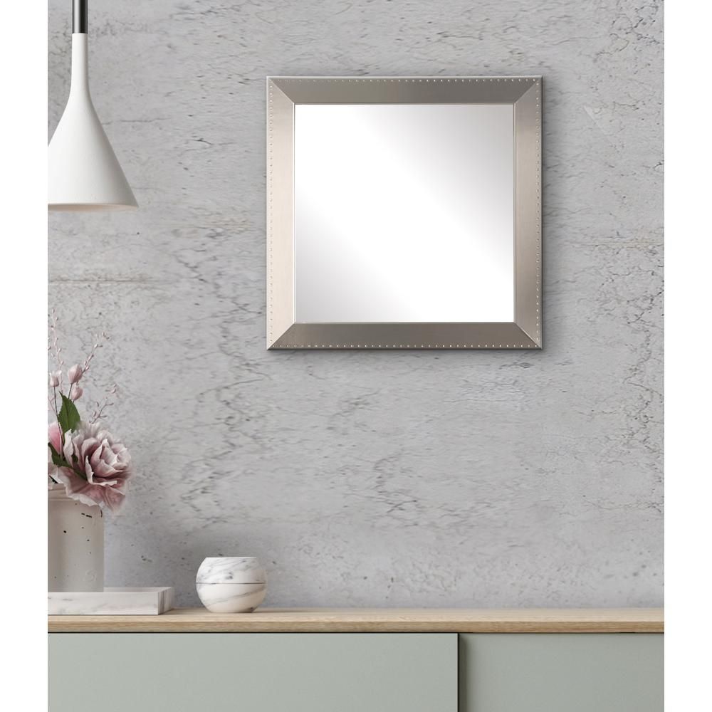 19.5 In. X 19.5 In. Embossed Silver Square Wall Mirror Inside Lidya Frameless Beveled Wall Mirrors (Photo 19 of 30)
