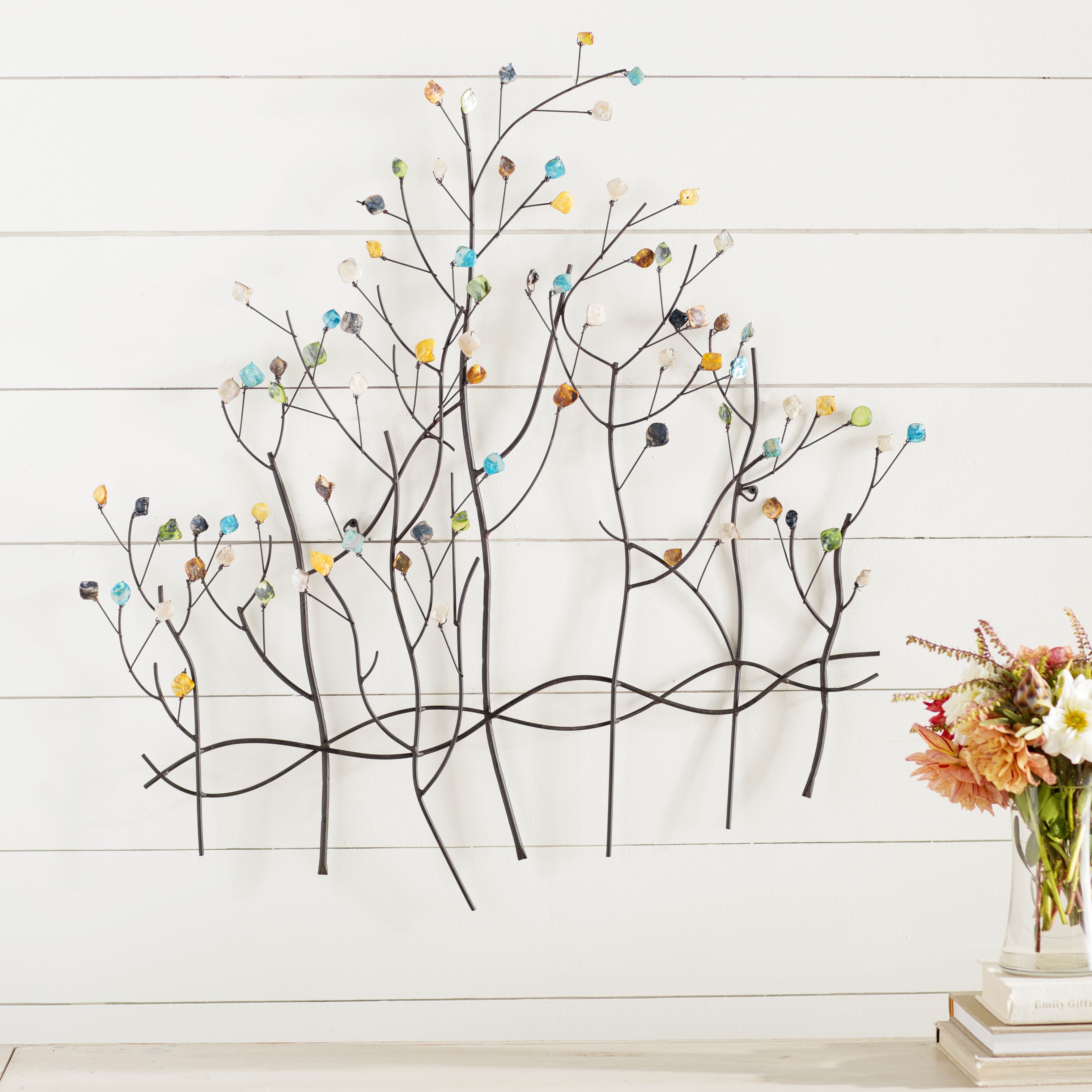 2019 Popular Windswept Tree Wall Decor Regarding Leaves Metal Sculpture Wall Decor By Winston Porter (View 5 of 30)
