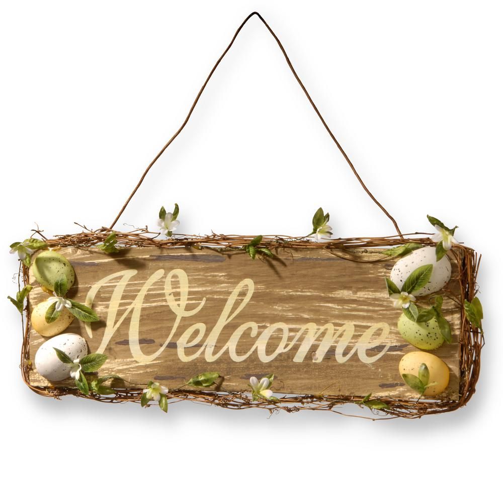 21 In. Home Decor "welcome" Sign Pertaining To Tree Welcome Sign Wall Decor (Photo 14 of 30)
