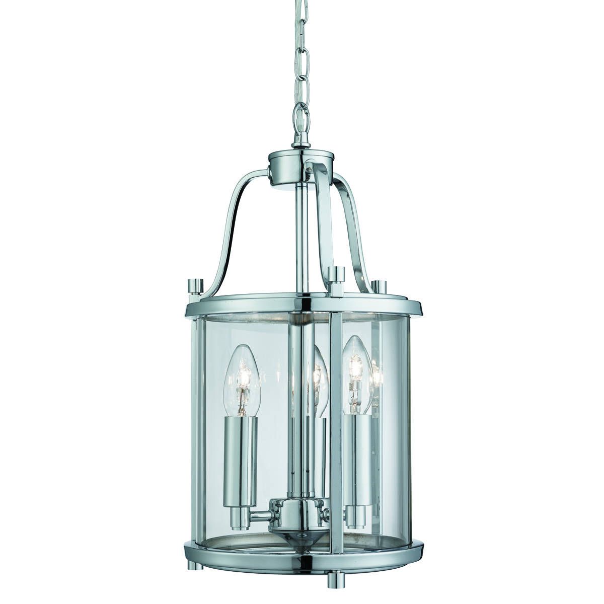 3 Light Ceiling Pendant Chrome, Glass Three With 3 Light Lantern Cylinder Pendants (View 16 of 30)