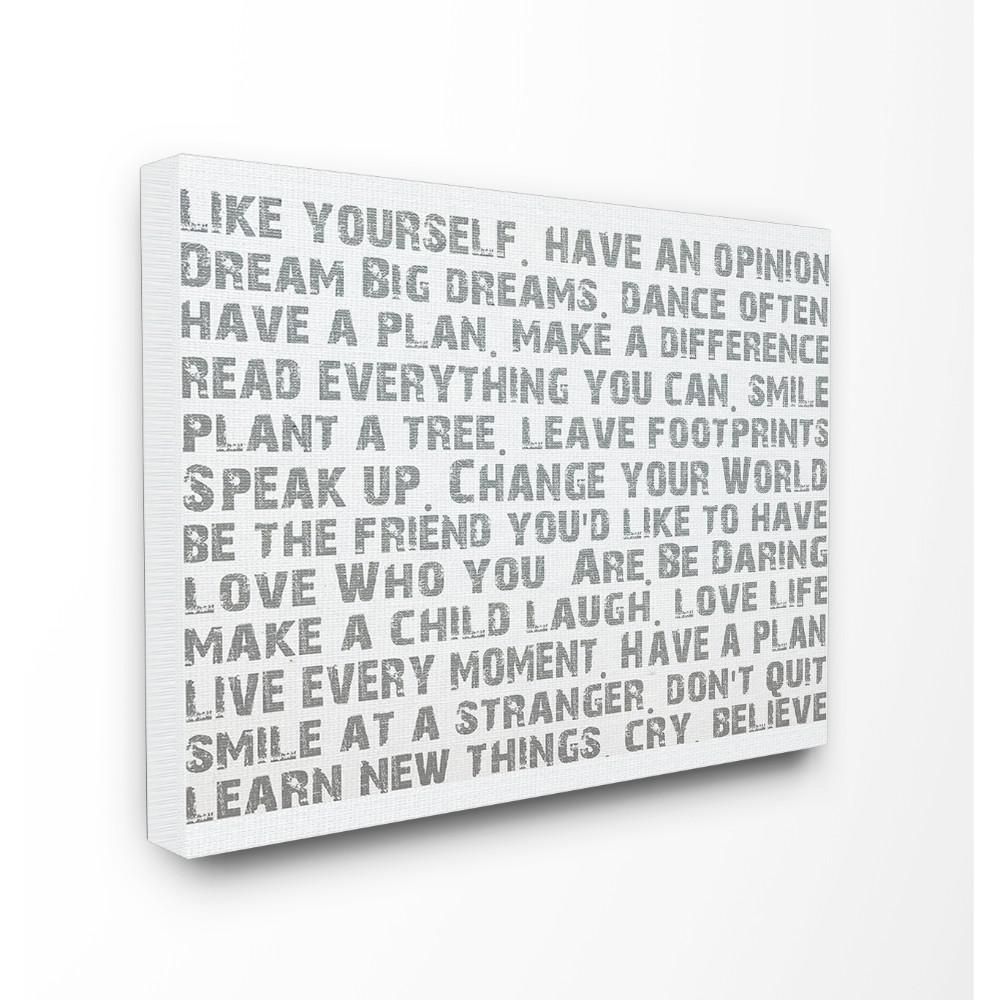 30 In. X 40 In. "like Yourself Inspirational Typography"andrea James  Printed Canvas Wall Art Throughout Rectangle Like Yourself Inspirational Typography Wall Plaque (Photo 3 of 30)