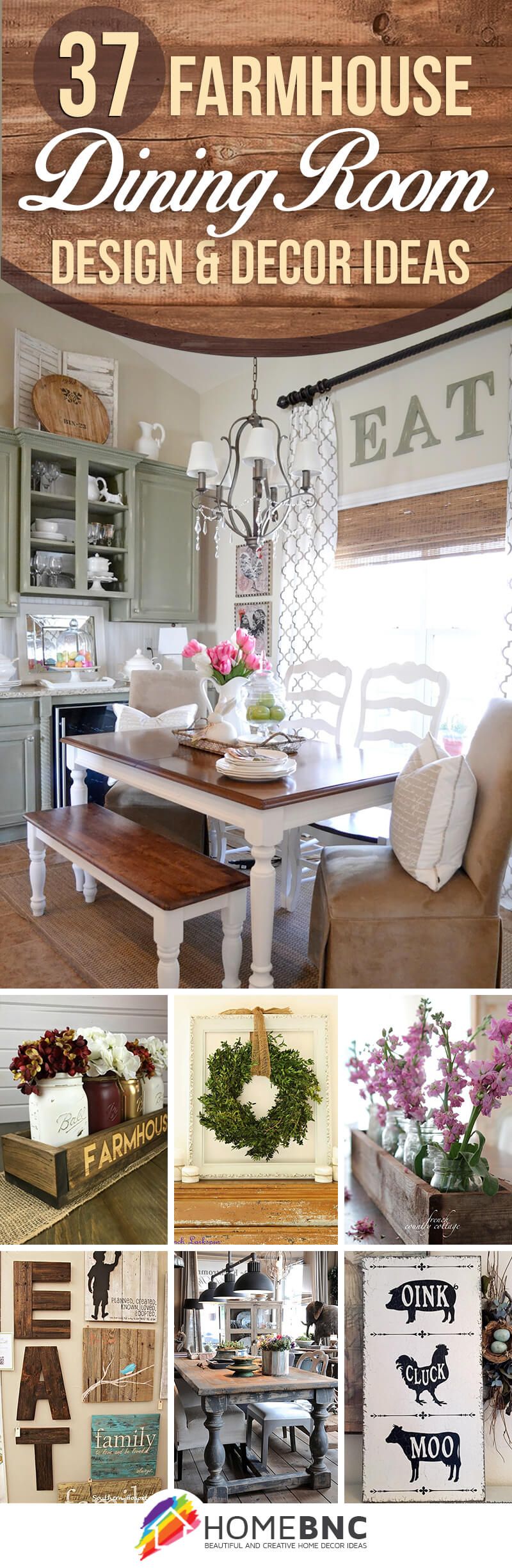 37 Best Farmhouse Dining Room Design And Decor Ideas For 2019 Within Casual Country Eat Here Retro Wall Decor (Photo 21 of 30)