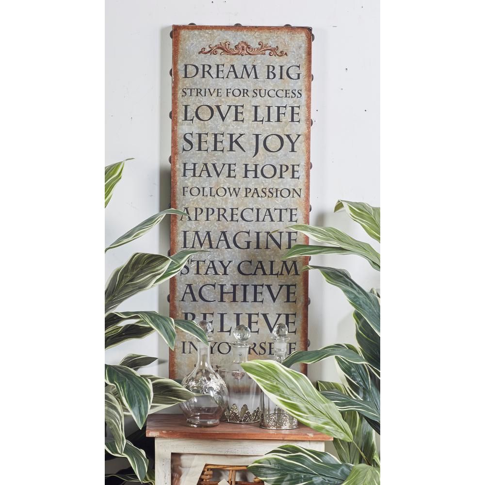 37 In. X 14 In. "inspirational Sayings" Framed Wooden Wall Art With Faith, Hope, Love Raised Sign Wall Decor (Photo 19 of 30)