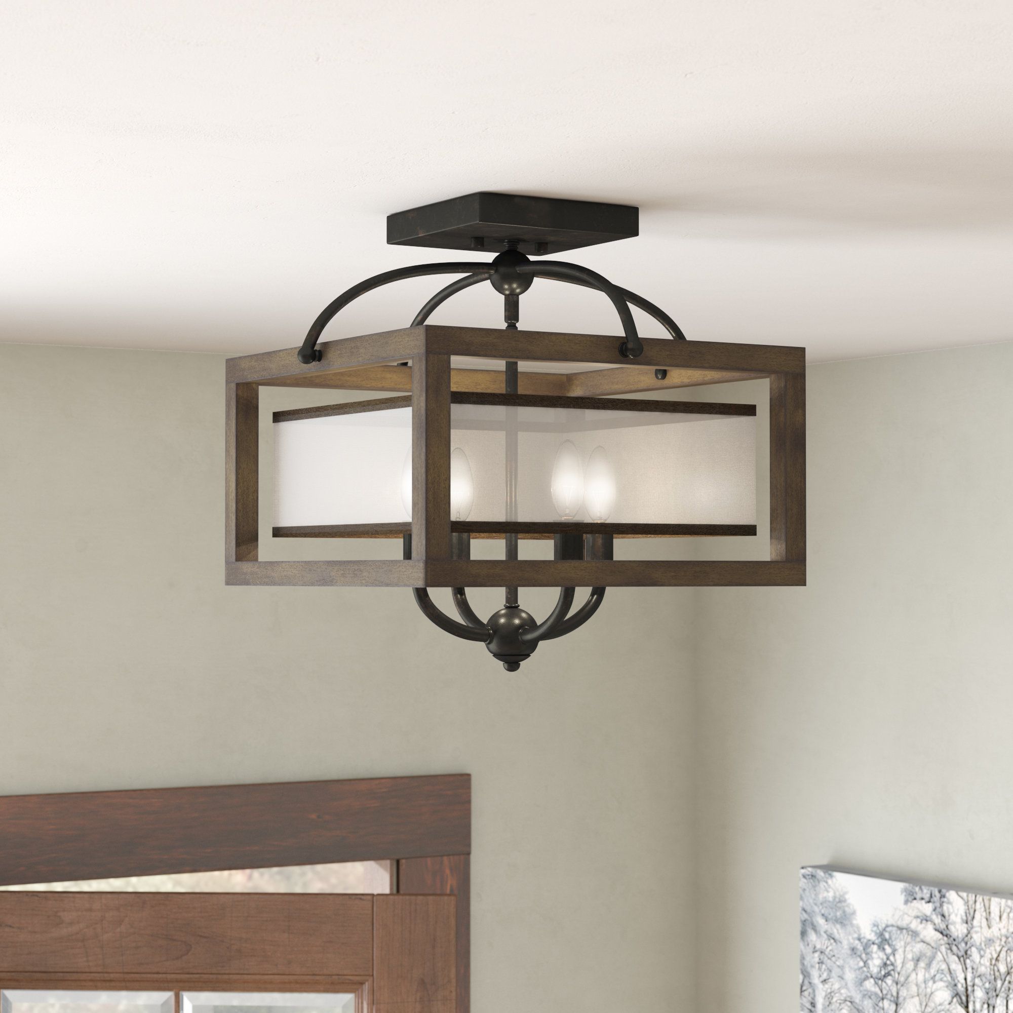 Aadhya 4 Light Square/rectangle Chandelier With Aadhya 5 Light Drum Chandeliers (View 10 of 30)