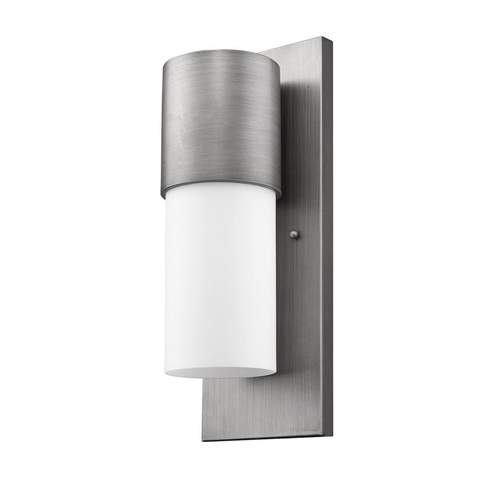 Acclaim Lighting Cooper 1 Light Matte Nickel Outdoor Wall Lantern Sconce Intended For Nolan 1 Light Lantern Chandeliers (View 21 of 30)
