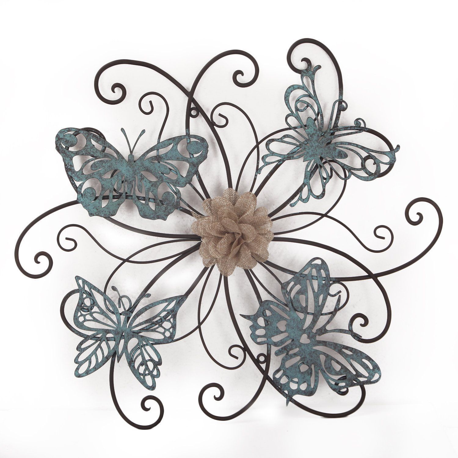 Adeco Flower And Butterfly Urban Design Metal Wall Decor For In Flower Urban Design Metal Wall Decor (Photo 1 of 30)