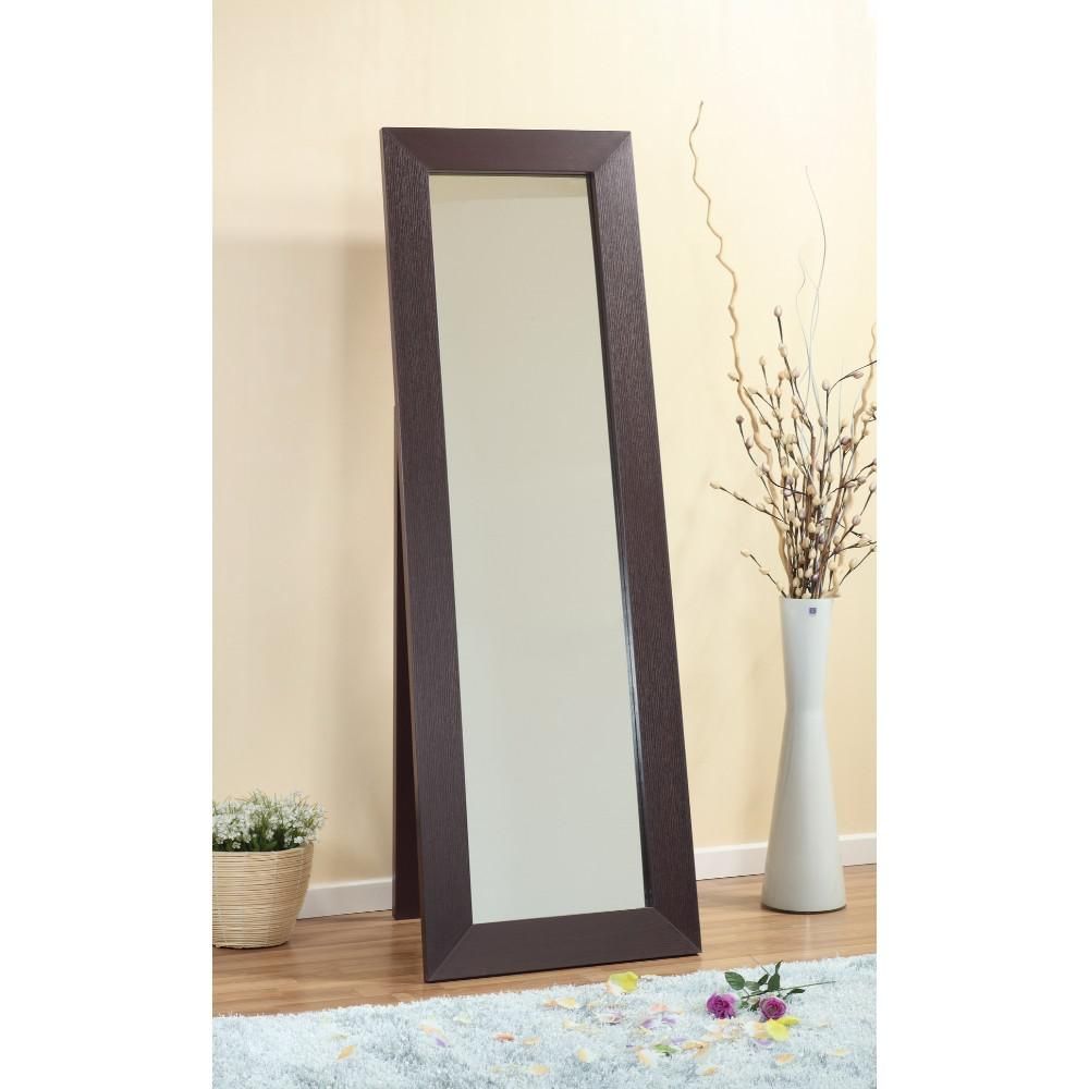 Aesthetic Accent Mirror With Wooden Framing, Dark Brownbenzara Within Wood Accent Mirrors (Photo 26 of 30)