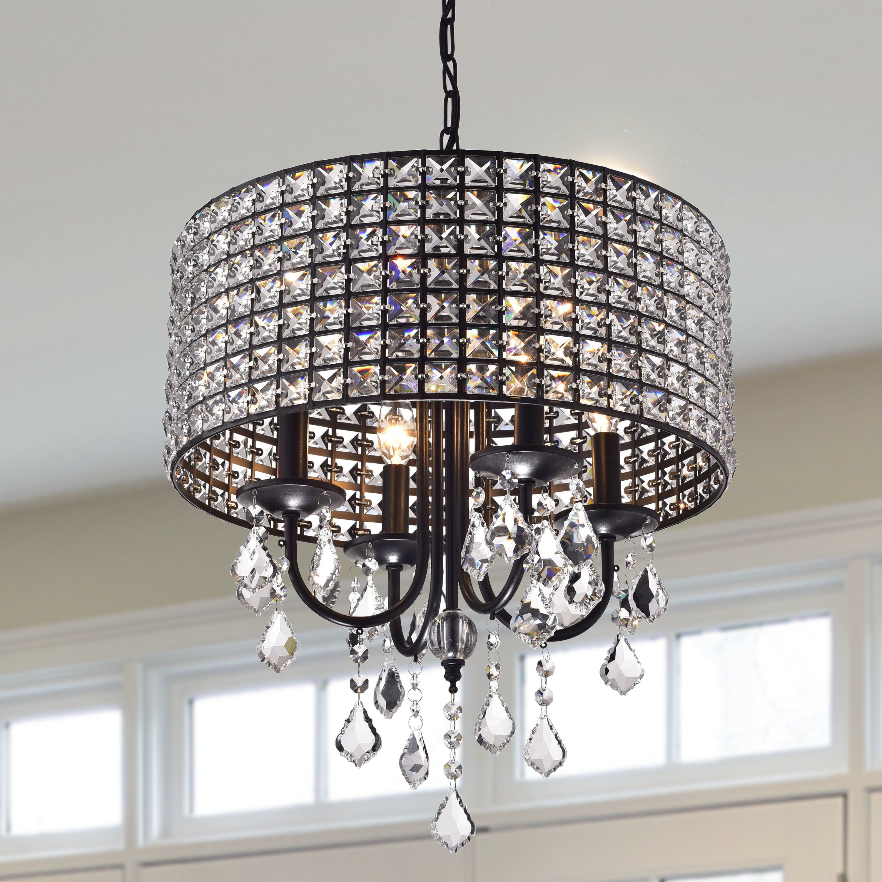 Albano 4 Light Crystal Chandelier Pertaining To Gisselle 4 Light Drum Chandeliers (Photo 26 of 30)